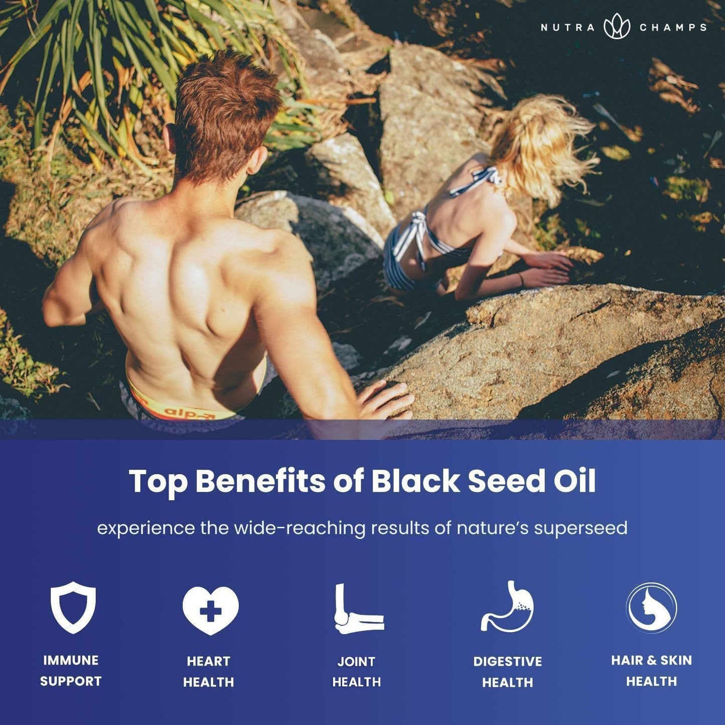 NutraChamps Liver Cleanse Detox and Black Seed Oil Capsules, 2-Count