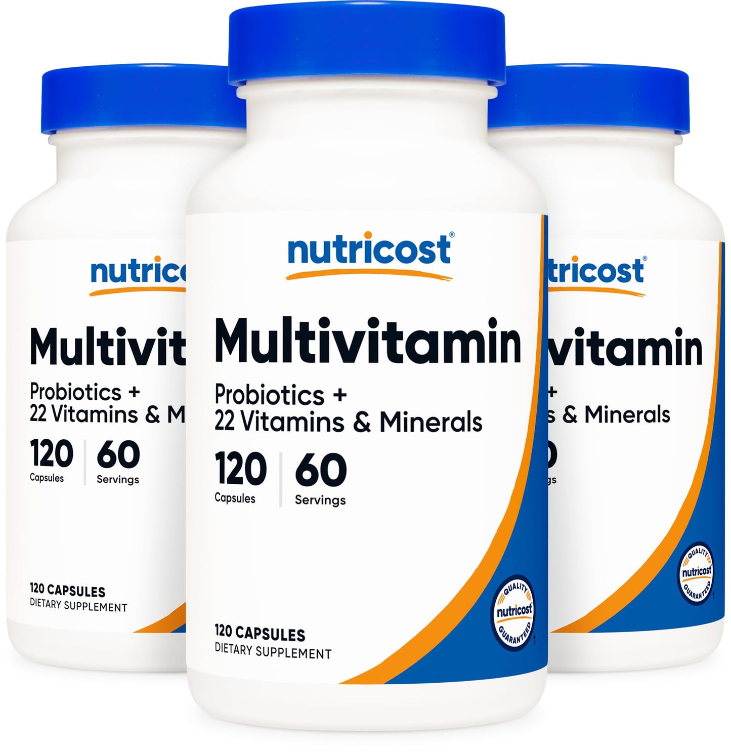 Nutricost Multivitamin with Probiotics Vegetarian Capsules, 120 Count (Pack of 3)