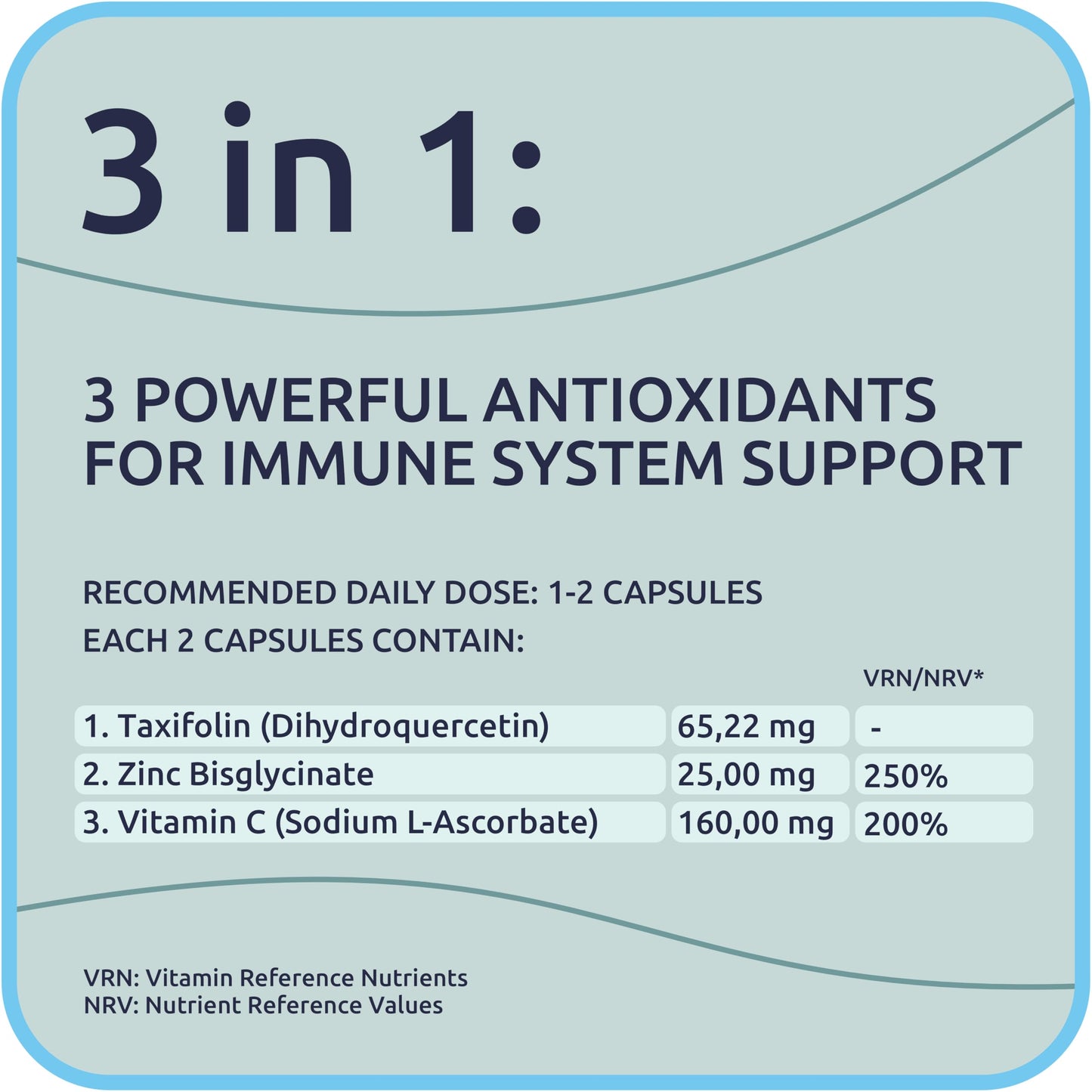 BiotaxX Taxifolin (Dihydroquercetin) + Vitamin C + Zinc 500 mg, 60 Vegan Capsules