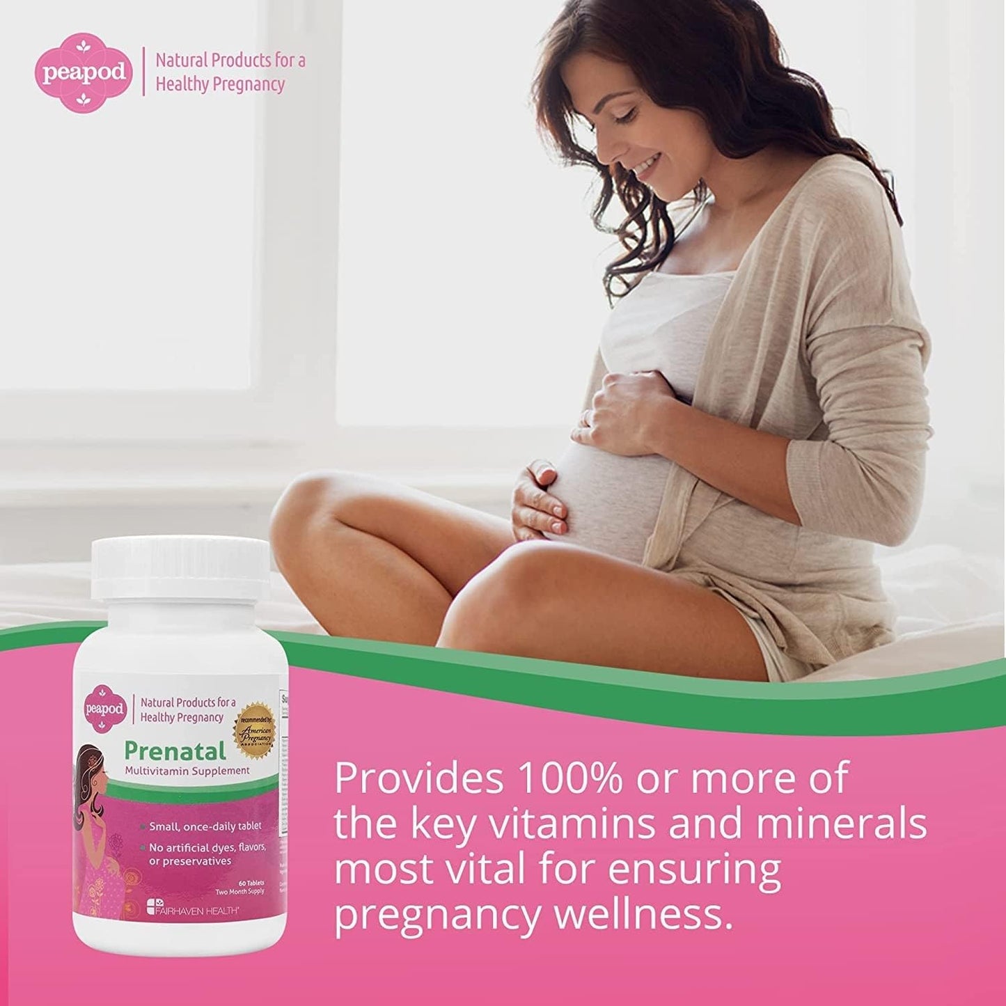 Fairhaven Health Peapod Prenatal Multivitamin Tablets 60 Count
