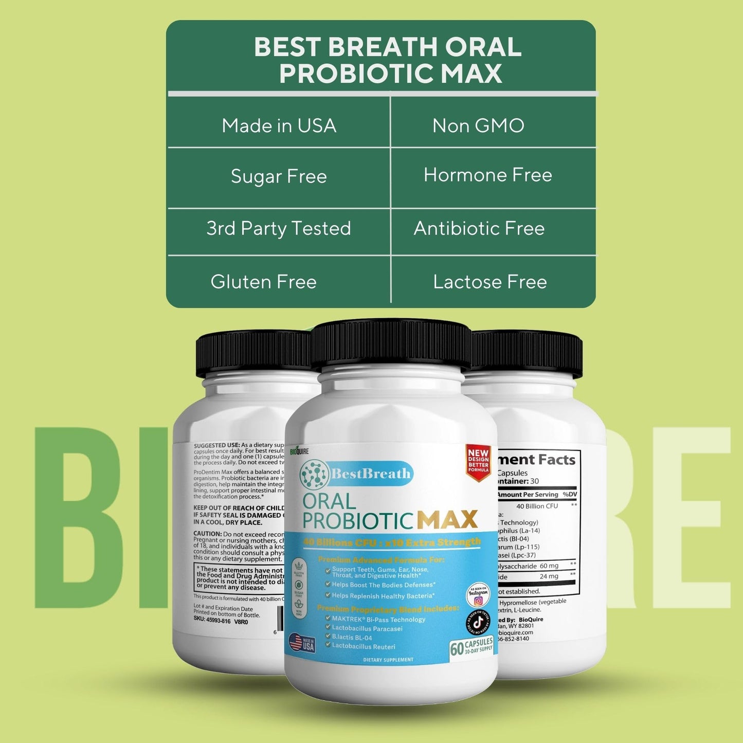 BIOQUIRE BestBreath Oral Probiotic MAX 60 Capsules