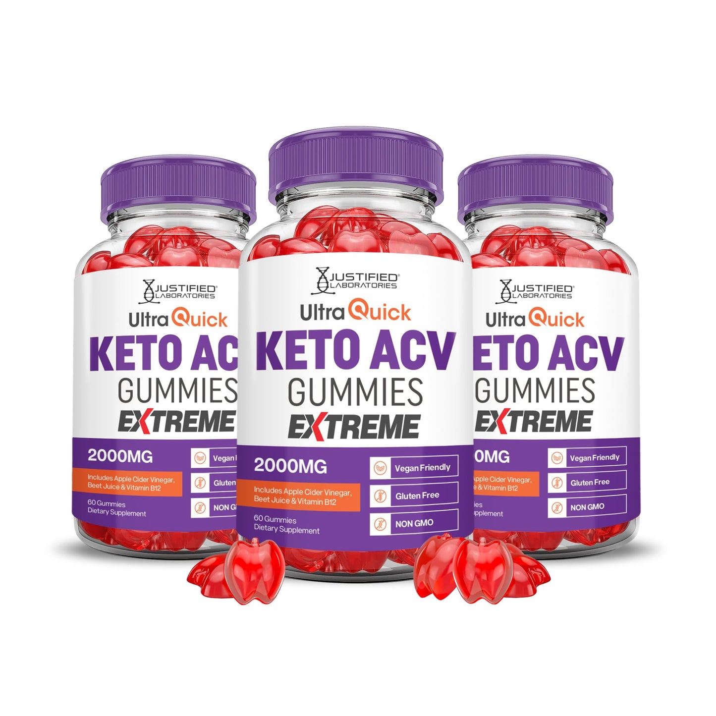 Justified Laboratories Ultra Quick Keto ACV Gummies Extreme 180 Gummies