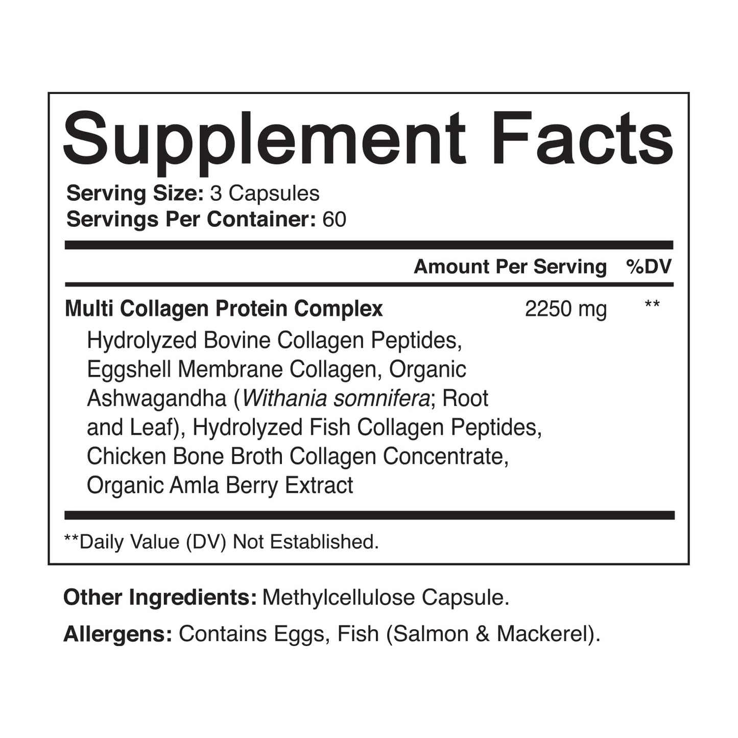 NutriFlair Multi Collagen Peptides 2250mg 180 Capsules