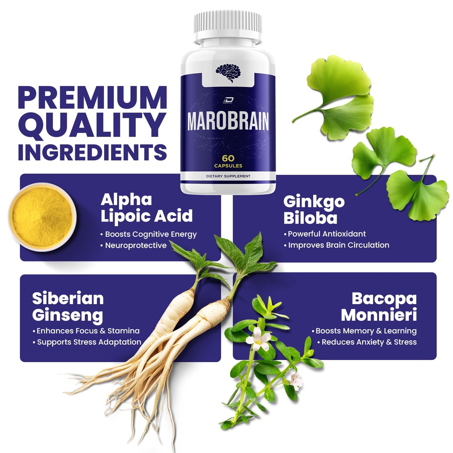 Indelo Marobrain Supplement Capsules, 120 Capsules