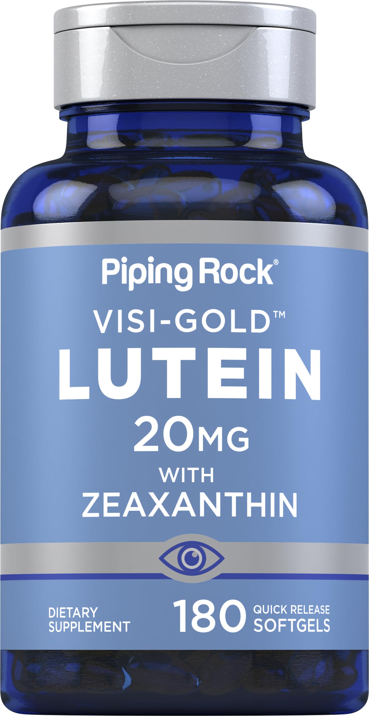 Piping Rock Lutein and Zeaxanthin Supplement 20mg Softgel, 180 Count