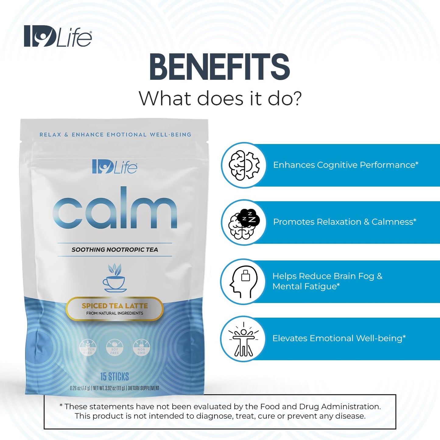 IDLife Calm Cognitive Support Powder with Adaptogenic Blend 3.92