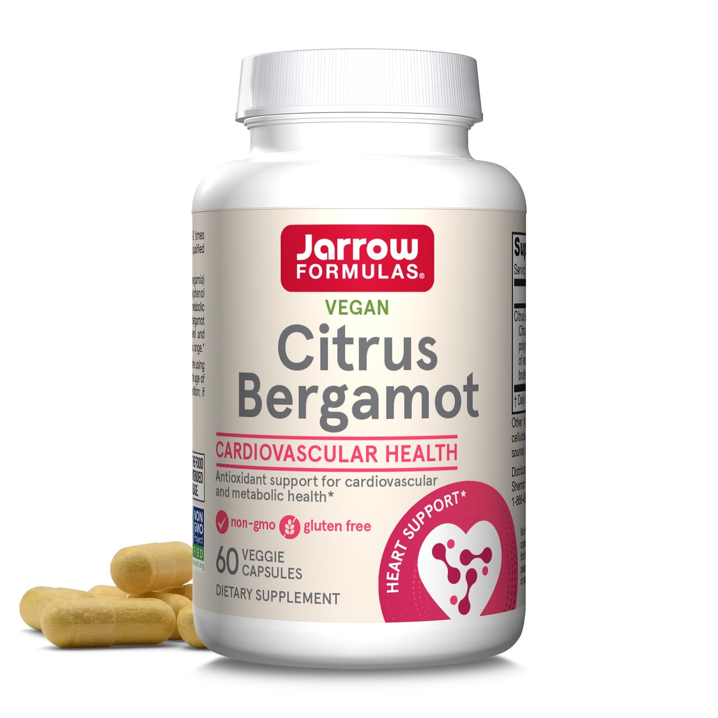 Jarrow Formulas Red Yeast Rice 1200 mg & Co-Q10 100 mg with Citrus Bergamot 500 mg, Veggie Caps, 60 Servings