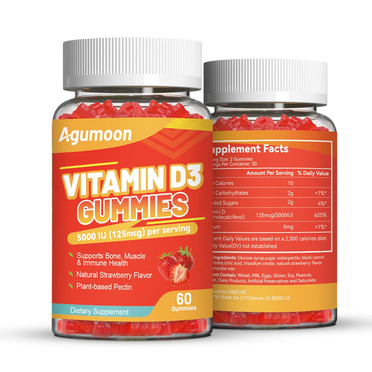 Agumoon Vitamin D3 5000 IU Gummies, 120 Count
