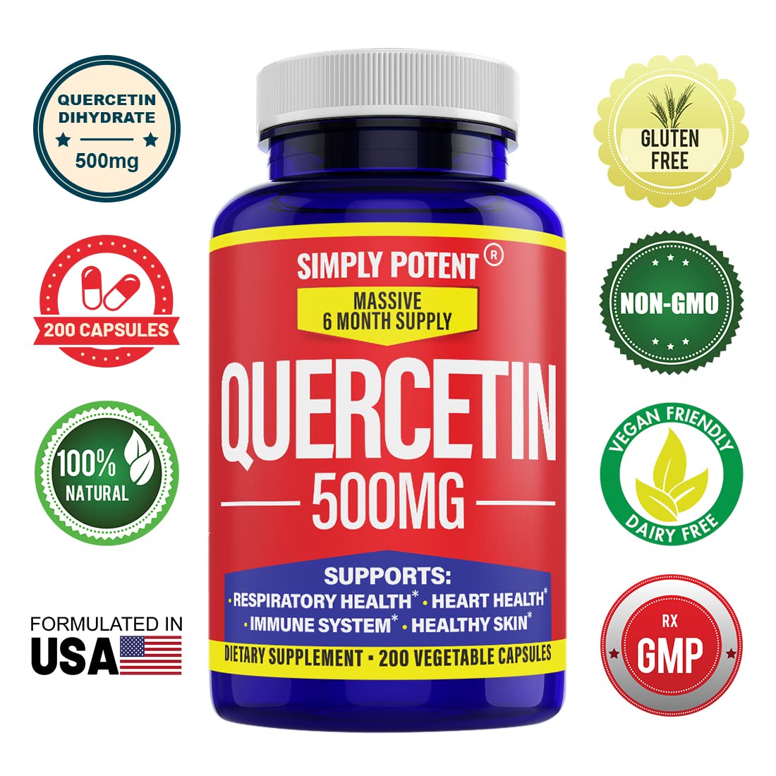 Simply Potent Quercetin Capsules, 200 Capsules