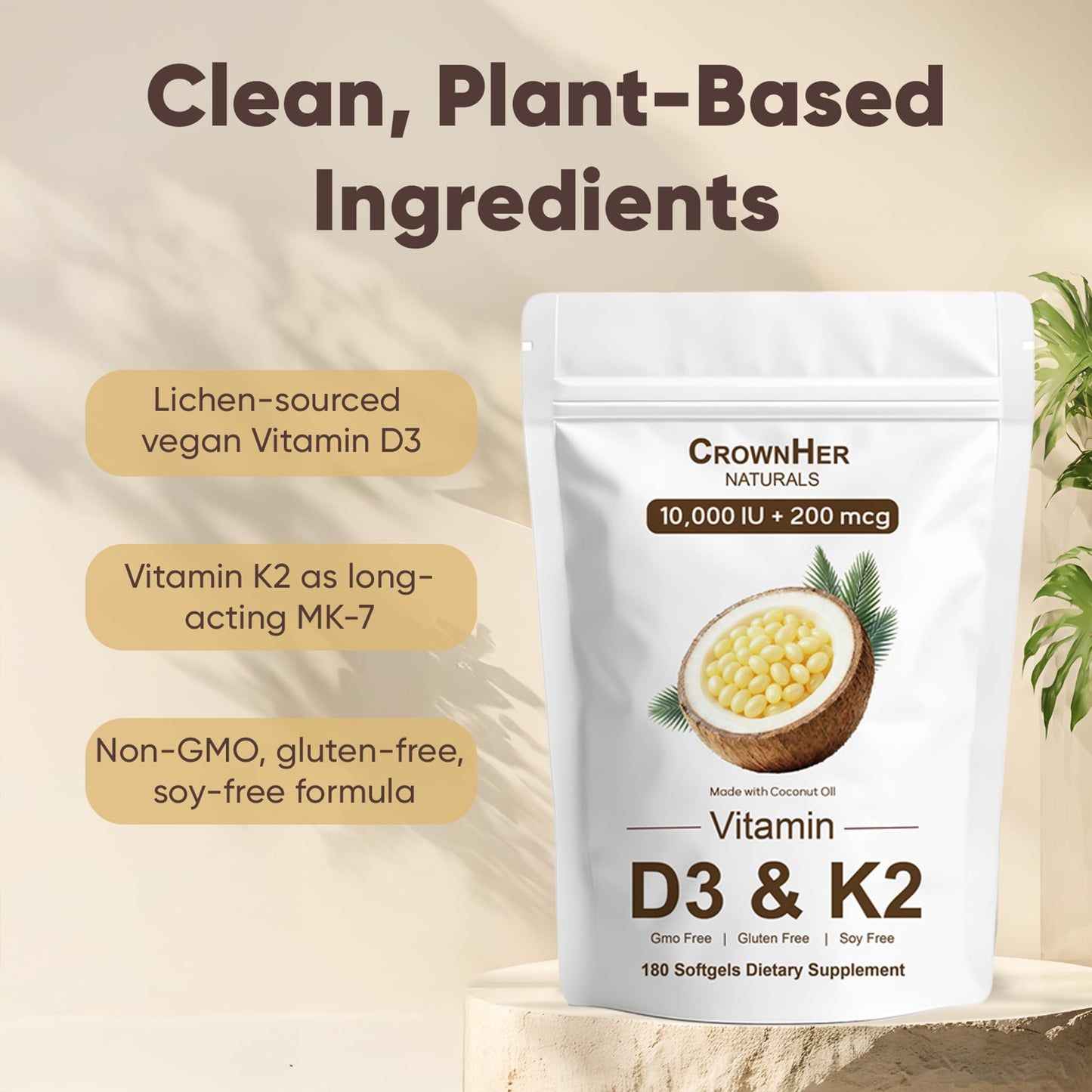 GROHESE Vitamin D3 K2 Capsule 180