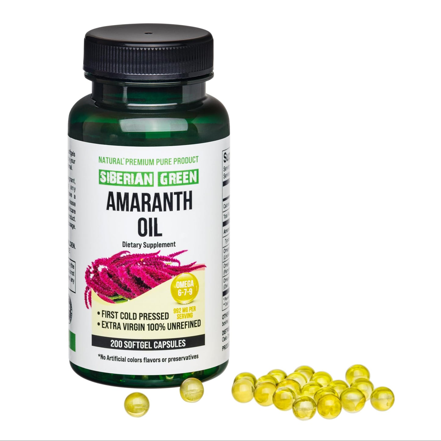 Siberian Green Amaranth Seed Oil Softgels 200