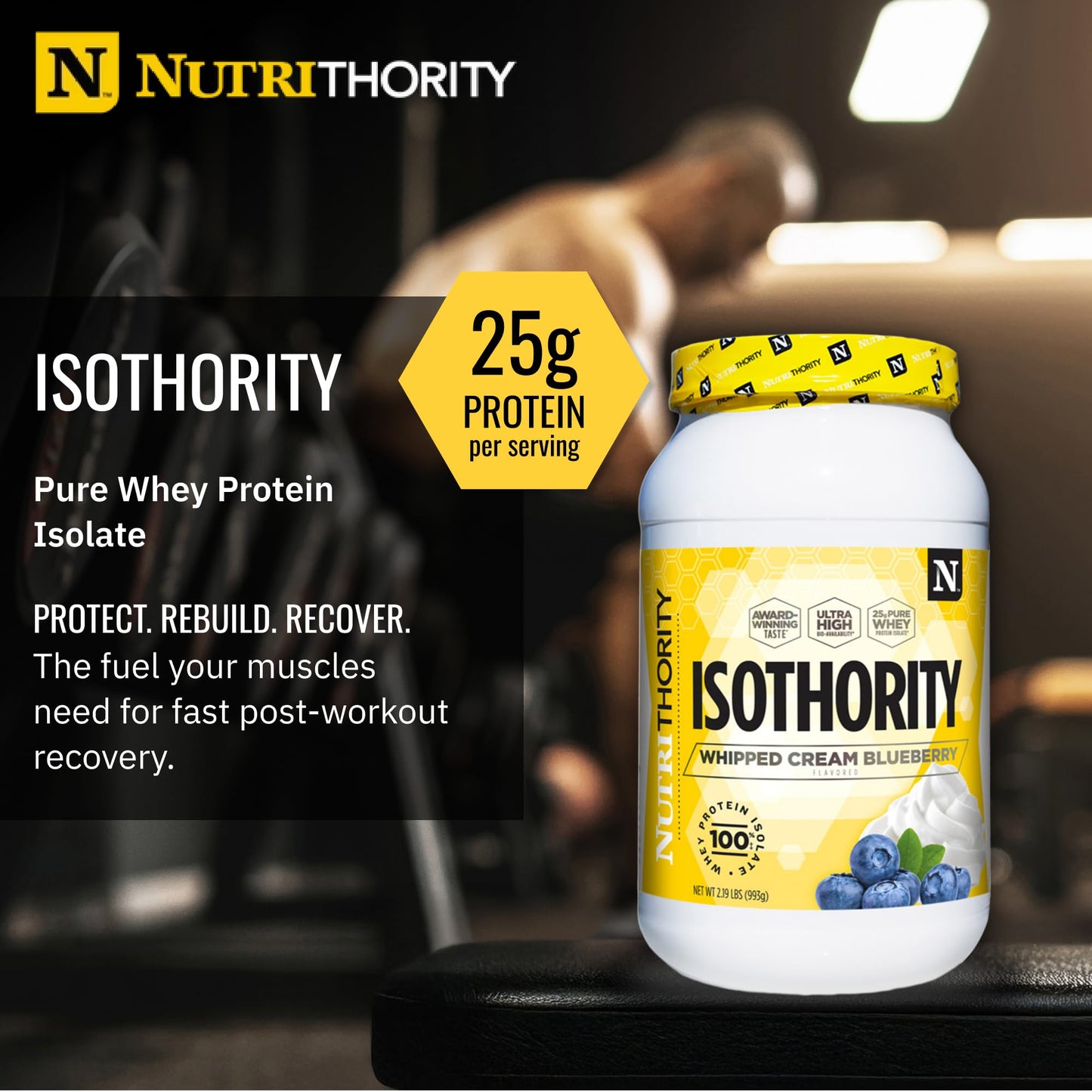 Nutrithority Isothority Isolated Whey Protein Powder 2 Pound