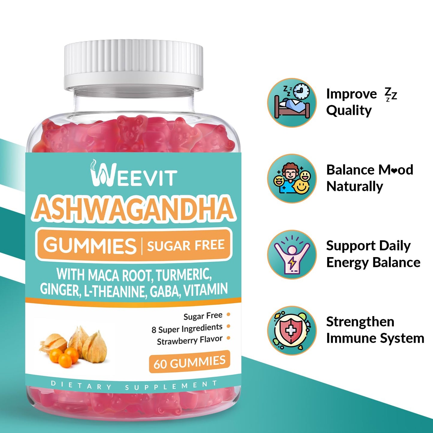 WEEVIT Ashwagandha Gummies 120 Count