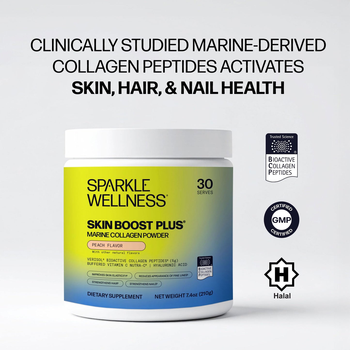 Sparkle Wellness Marine-derived VERISOL Bioactive Hydrolyzed Collagen Peptides Powder 9.5