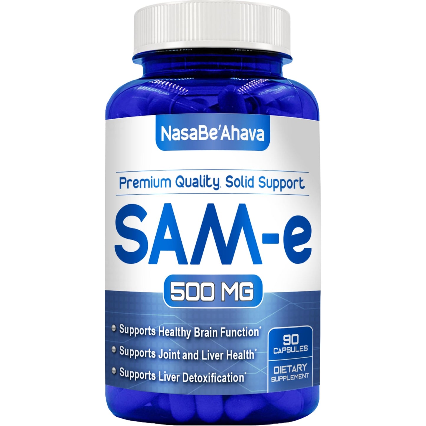 NasaBeahava SAM-E Supplement 500mg Capsule 90 Count
