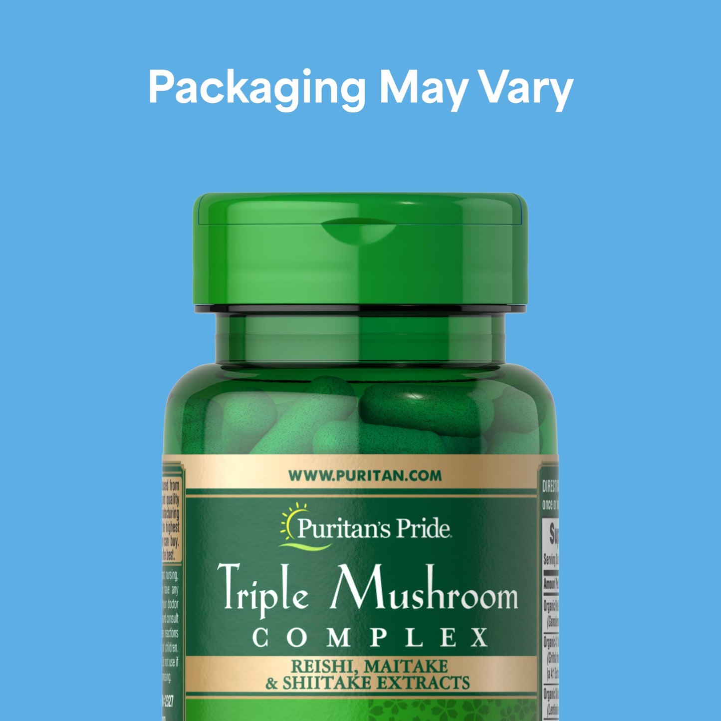 Puritan's Pride Triple Mushroom Complex, Reishi, Maitake & Shiitake Extracts Capsules 60