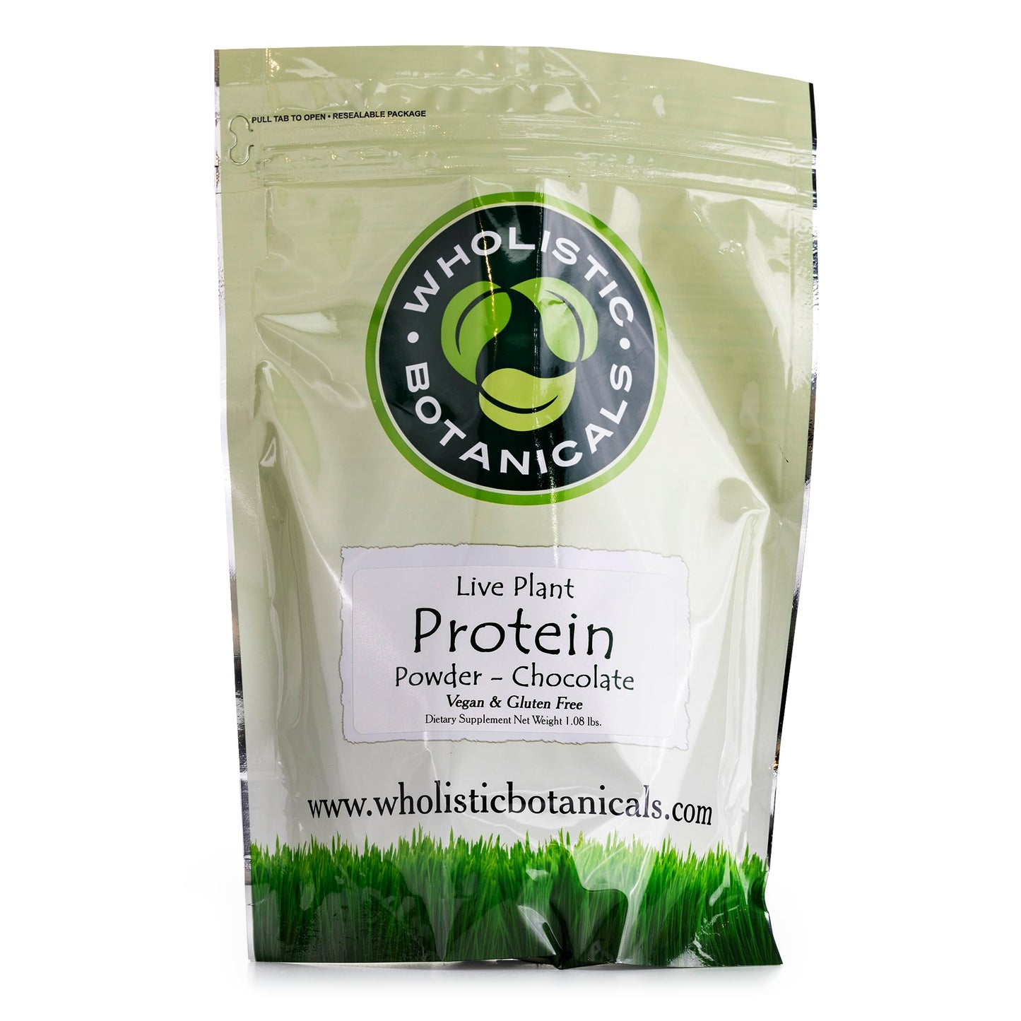 Wholistic Botanicals Live Plant Pea Protein Powder - Chocolate, 17.28 oz