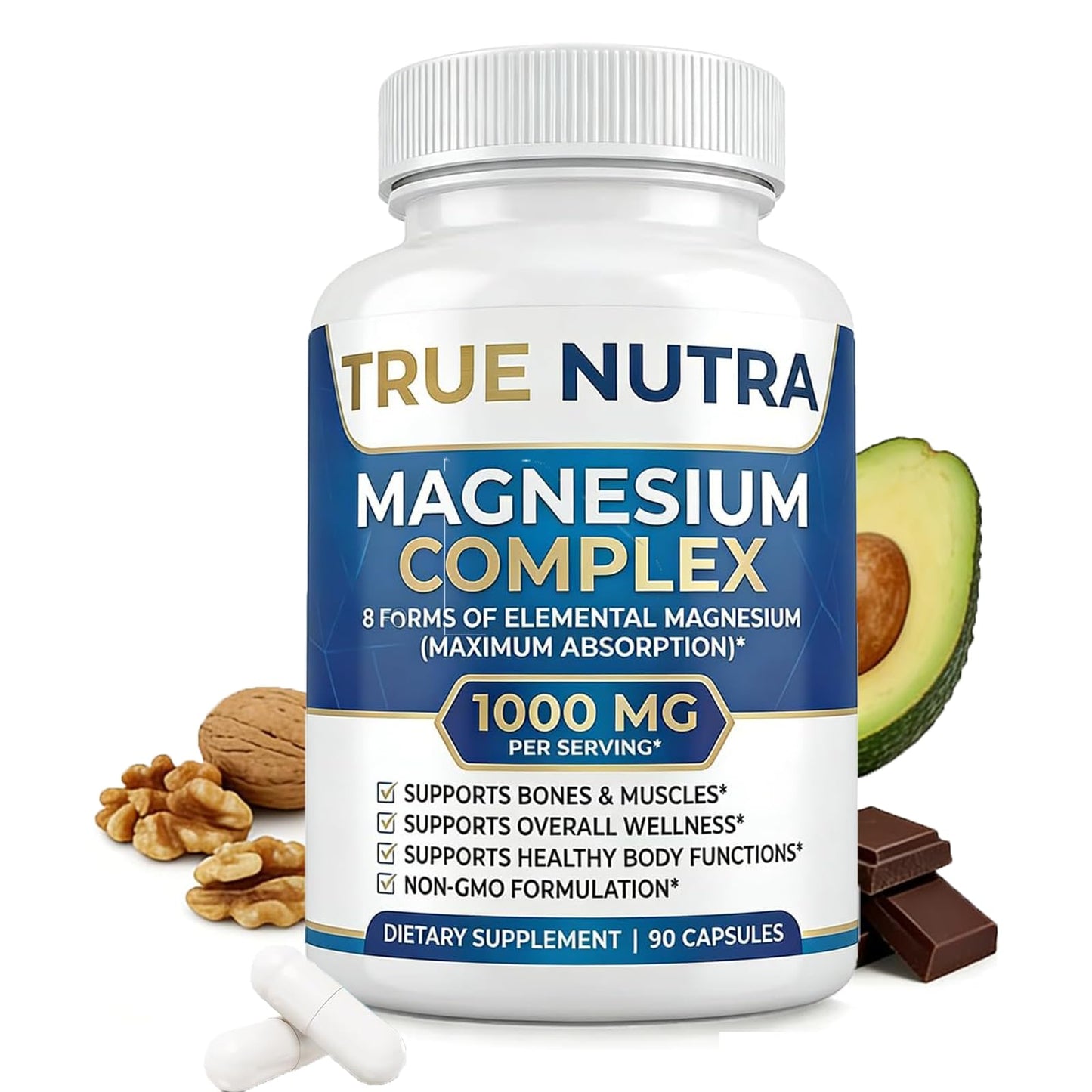 True Nutra Pure Magnesium Complex Capsules 90 Count
