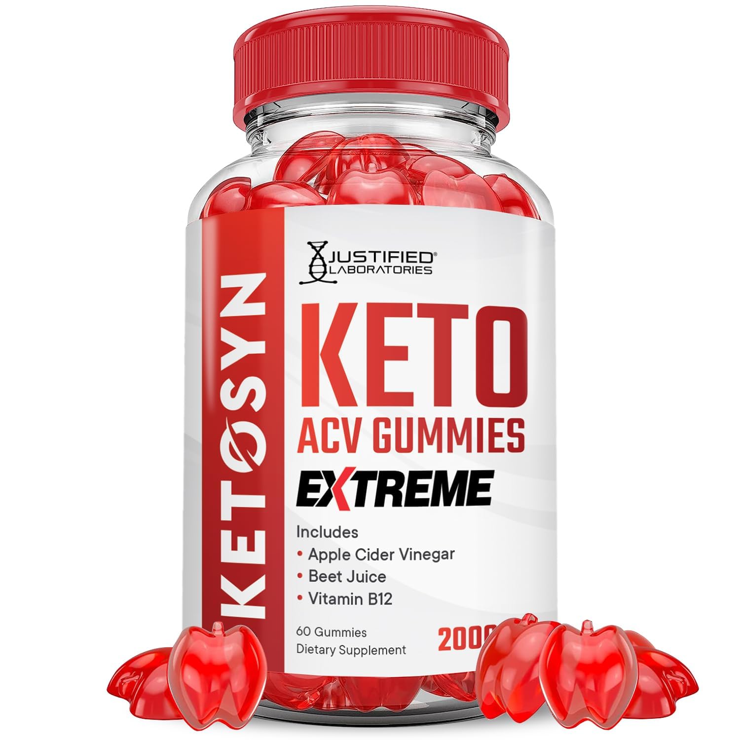Justified Laboratories Ketosyn Keto ACV Gummies Extreme Gummy 60 Count