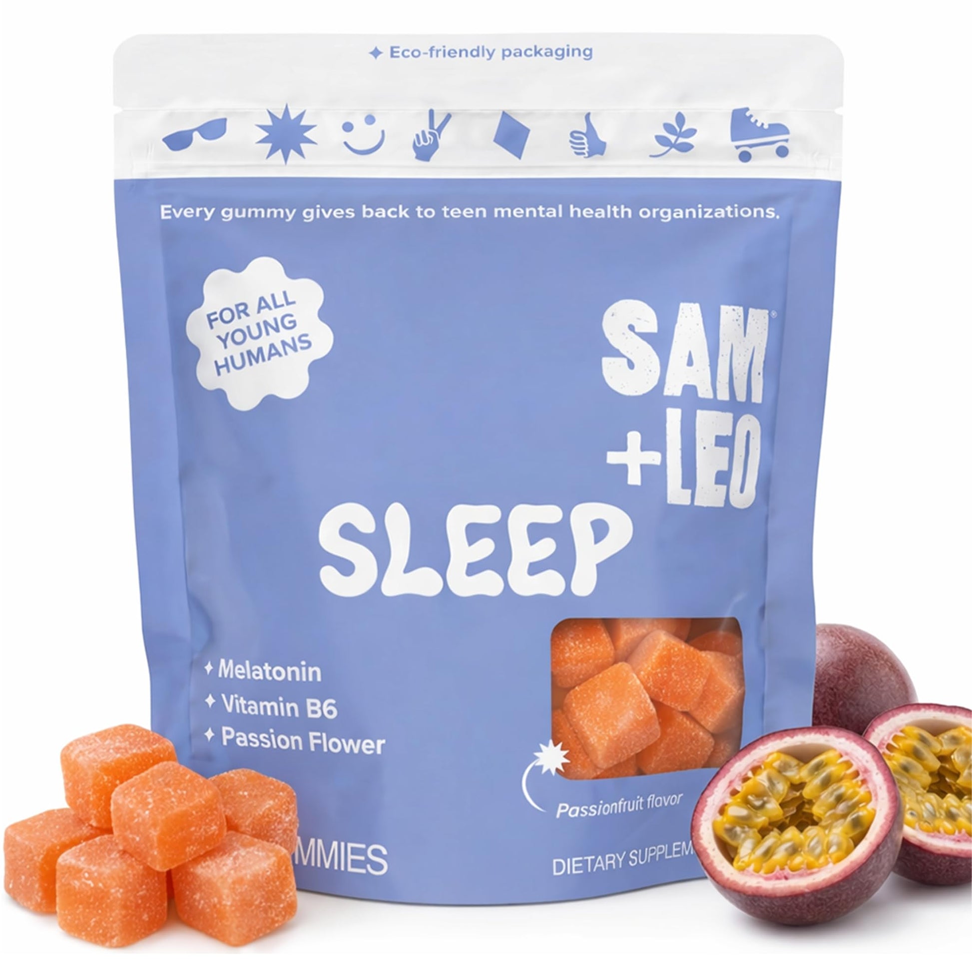 SAM+LEO Sleep Gummies for Kids & Teens, 60 Gummies