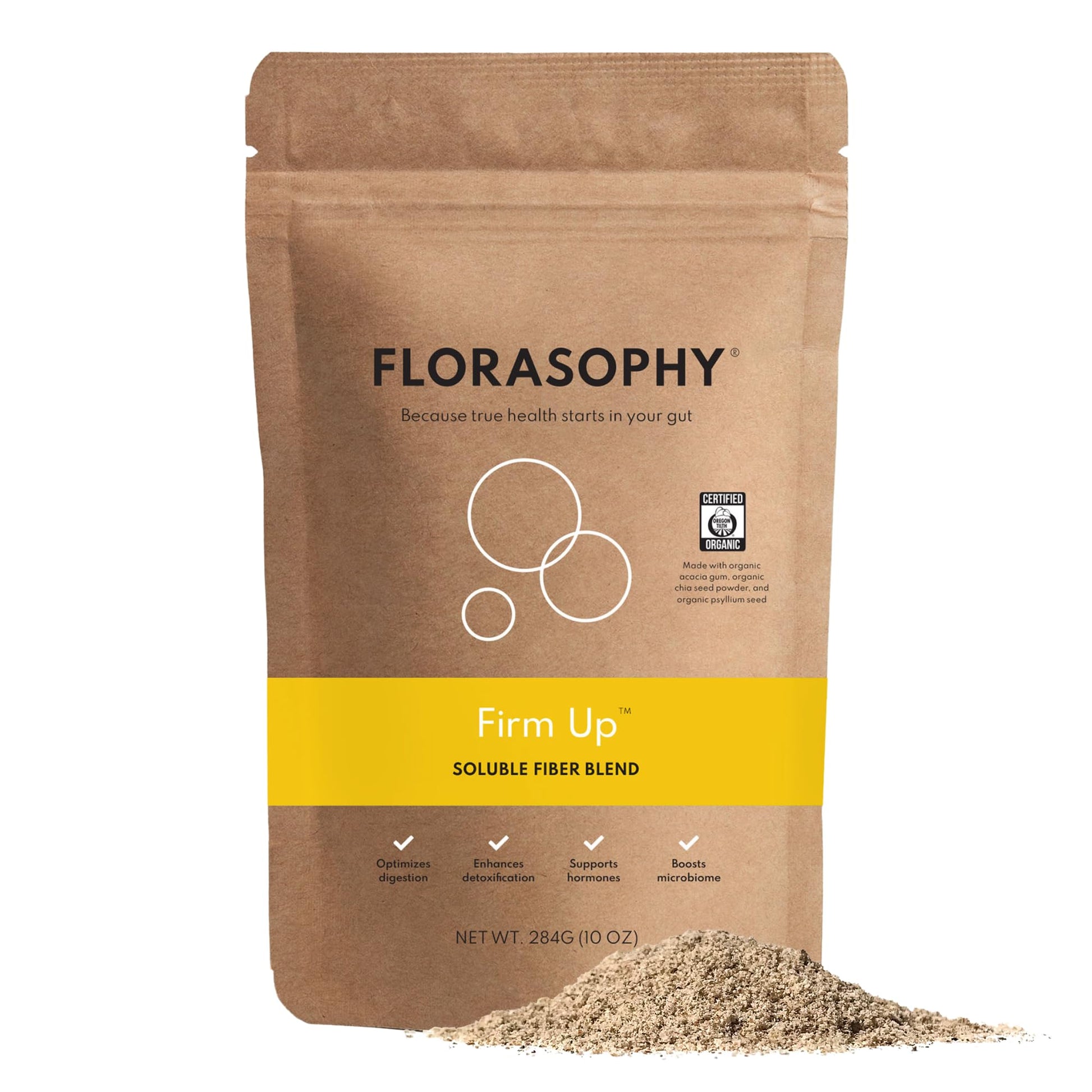 Florasophy Firm Up Organic Soluble Fiber Supplement Powder, 10