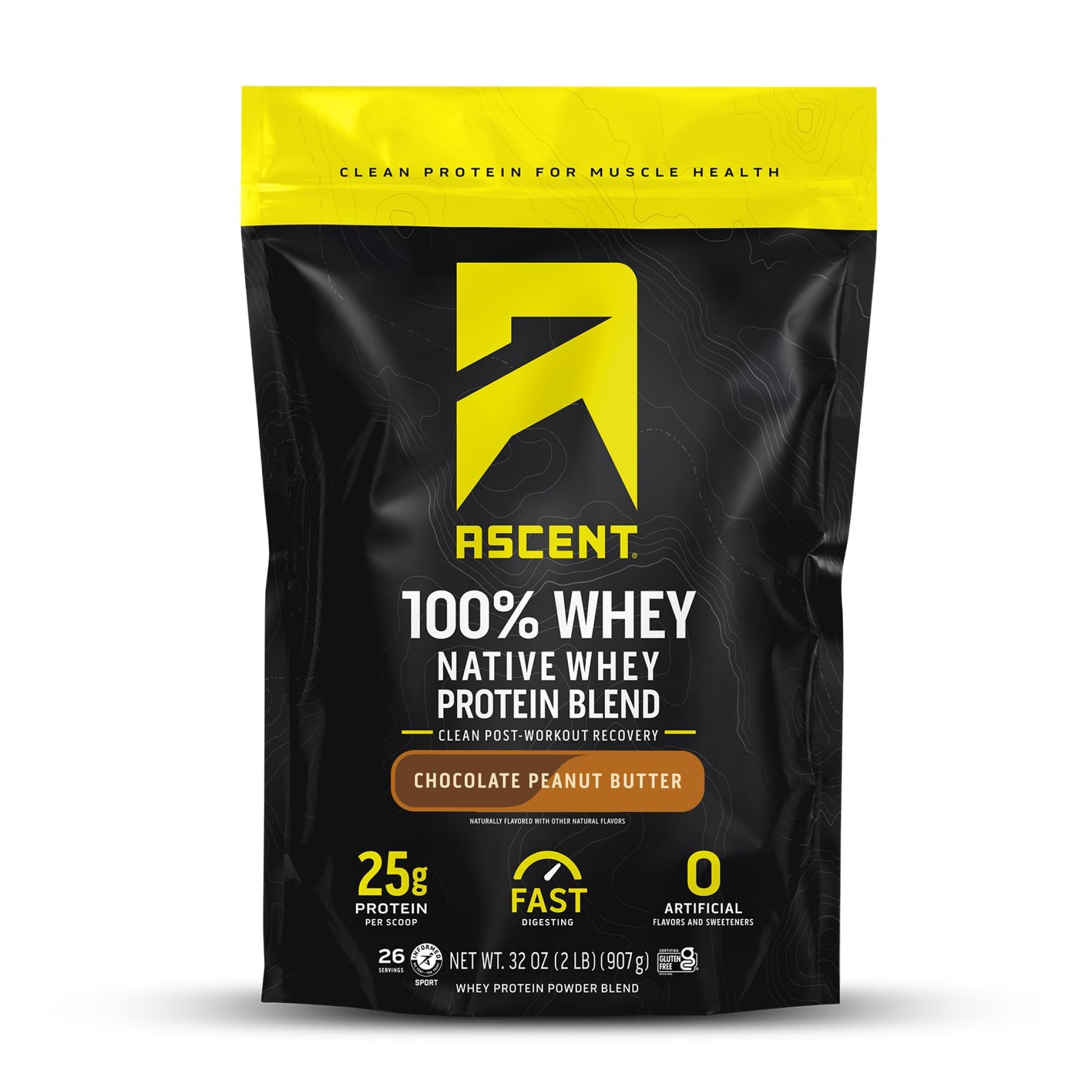 Ascent 100% Whey Protein Powder Chocolate Peanut Butter 32 Servings
