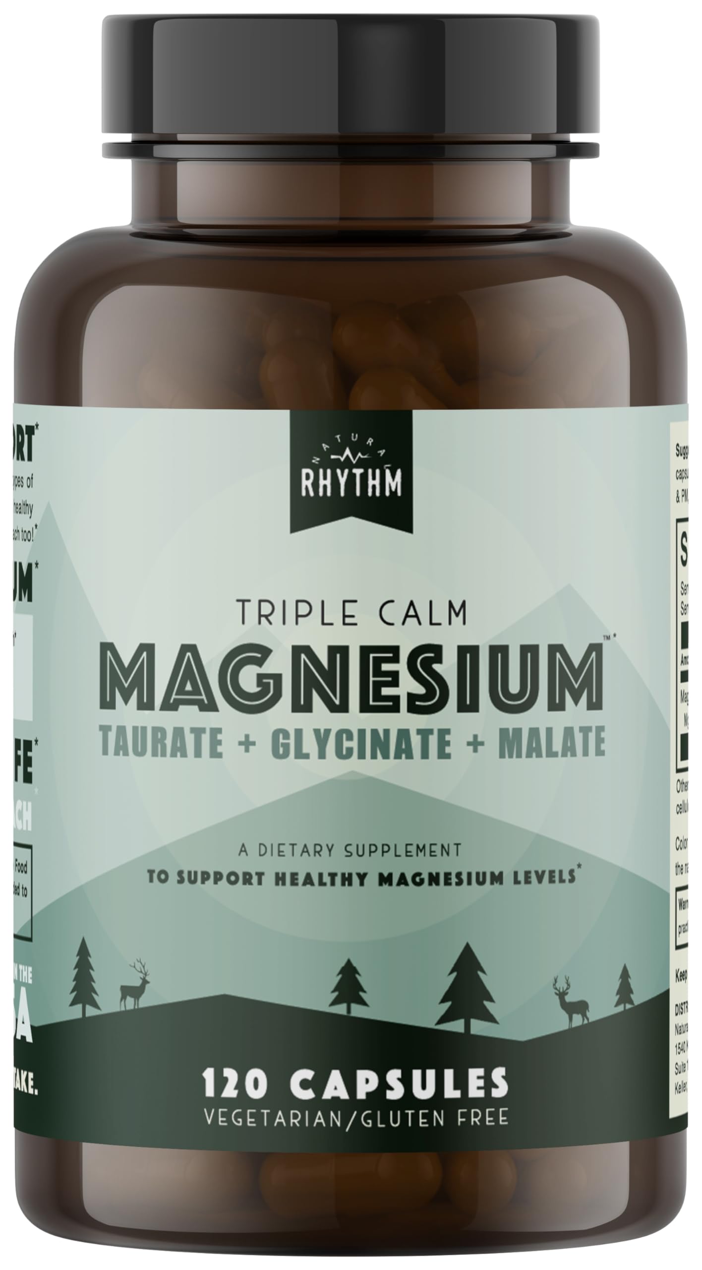 Natural Rhythm Triple Calm Magnesium Complex Capsules, 120 Count