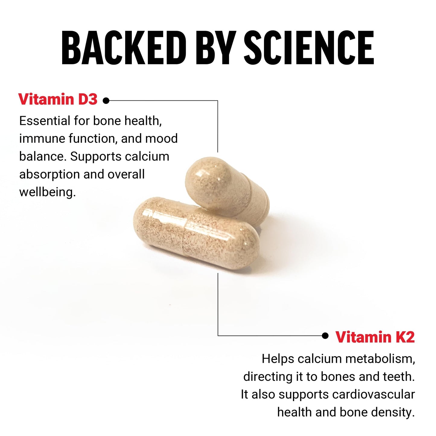 Force Factor Vitamin D3 K2 Capsules, 120 Count