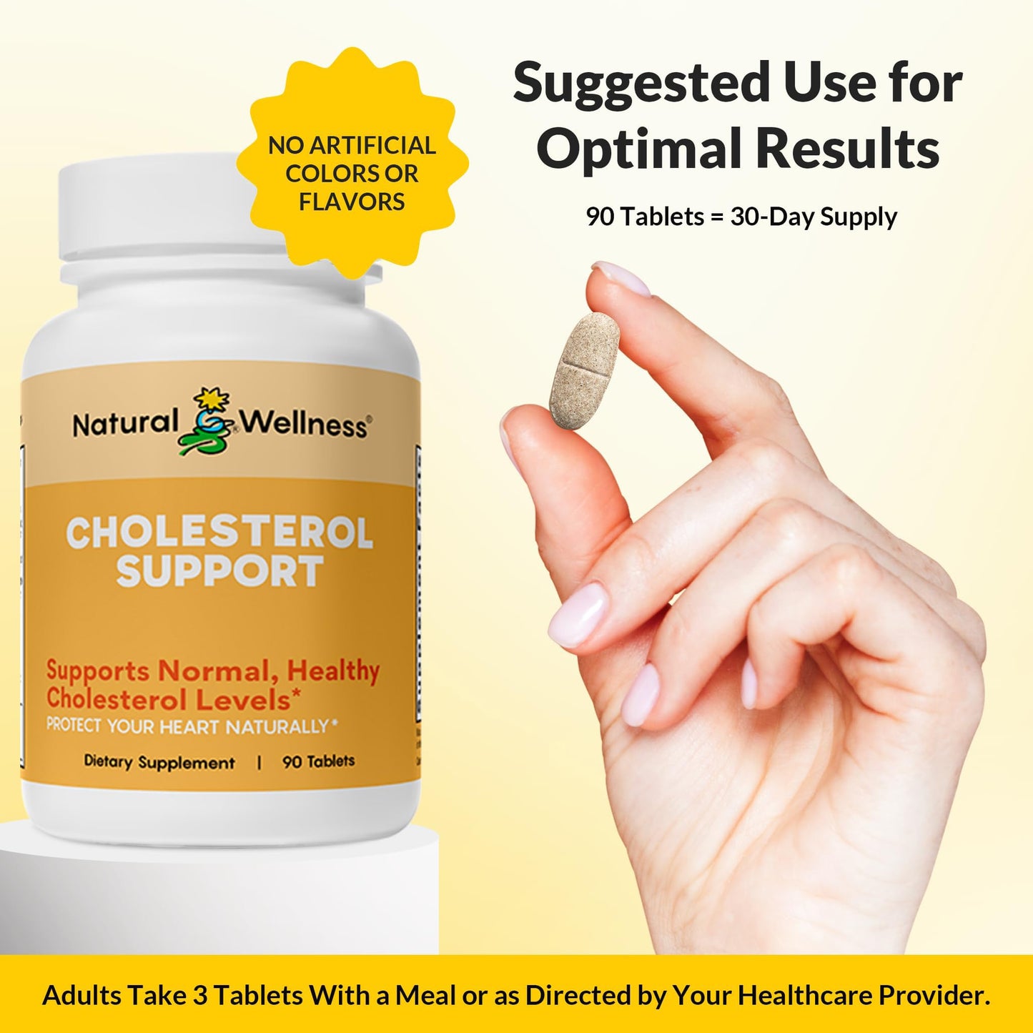 Natural Wellness Cholesterol Support Tablets 1 Count