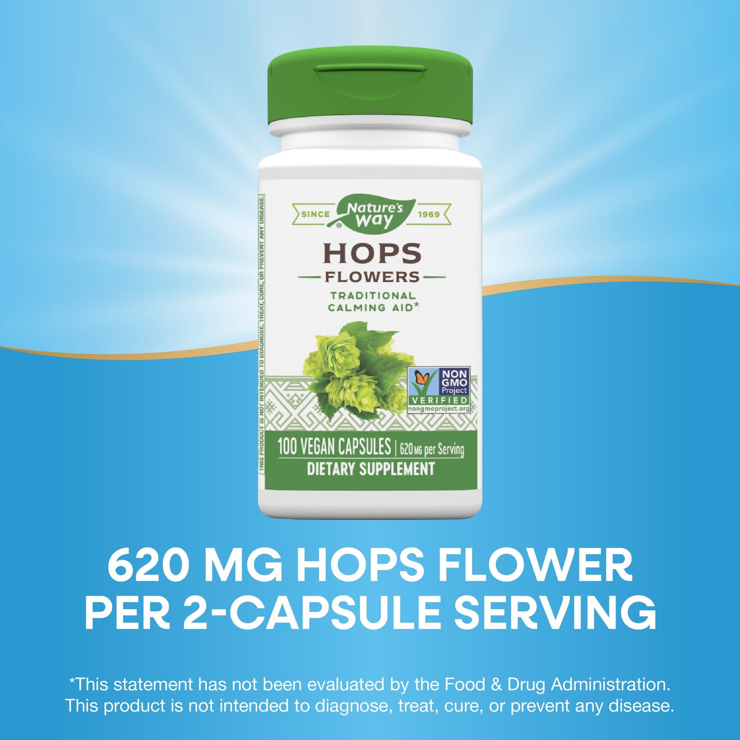 Nature's Way Hops Flowers 100 Capsules