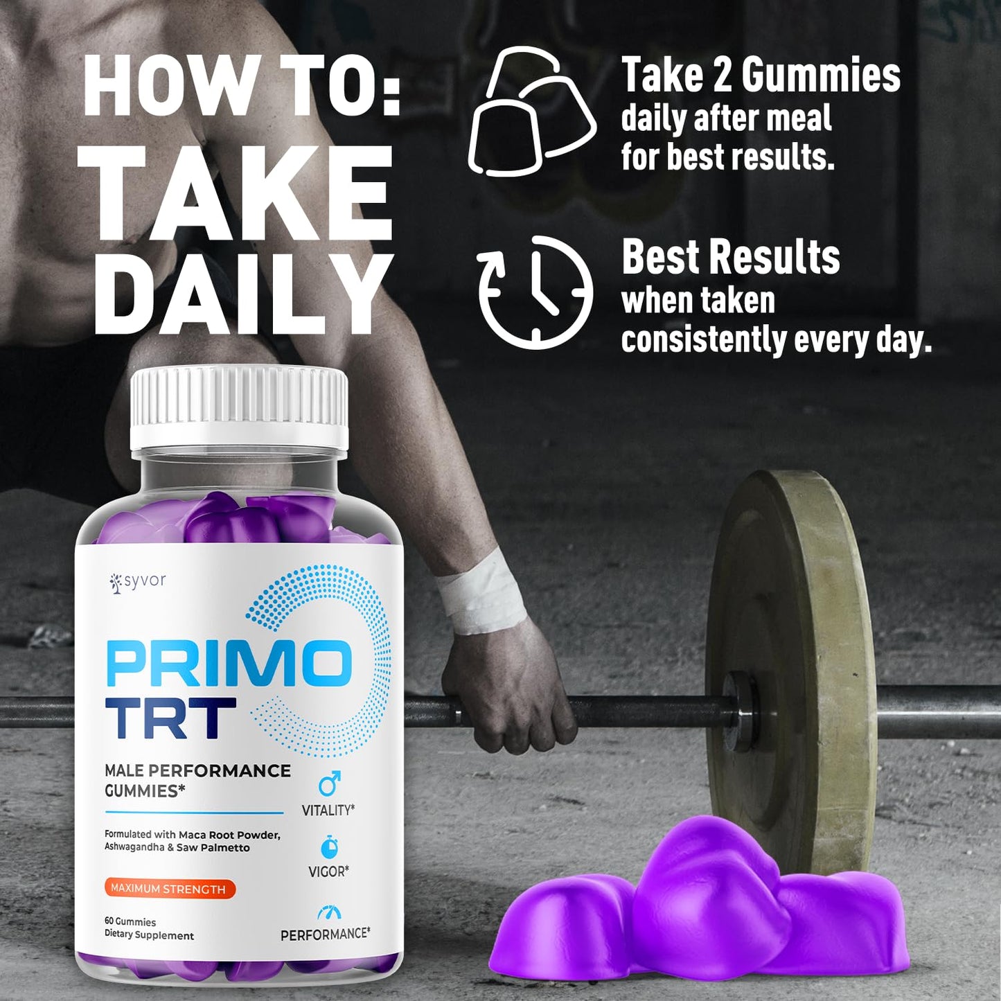 S.O Labs Primo TRT Gummies for Men 120 Gummies