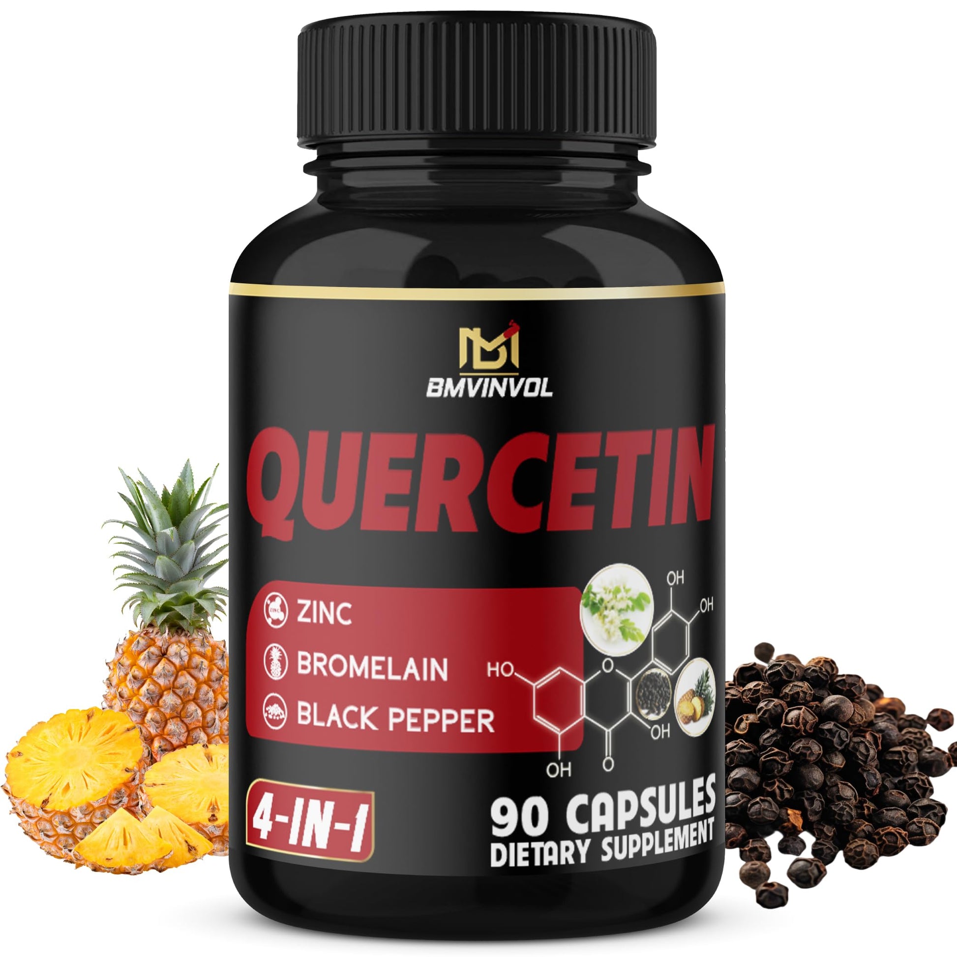 BMVINVOL Quercetin Supplement Capsules 90 Count