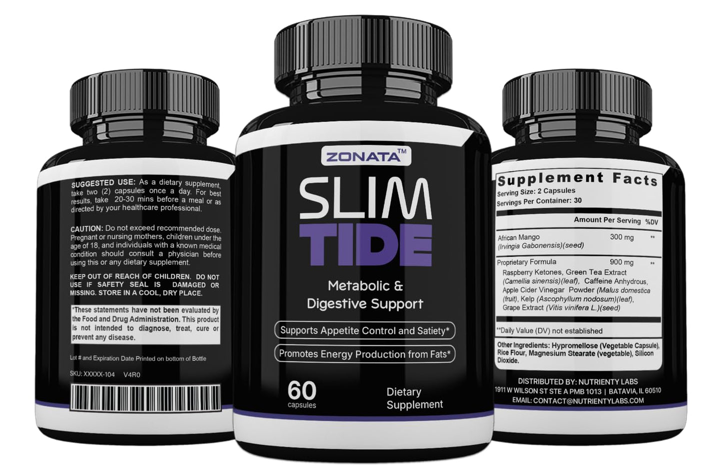 Zonata SimTide Keto Raspberry Advanced Formula Slim Tide Capsules 120 Capsules
