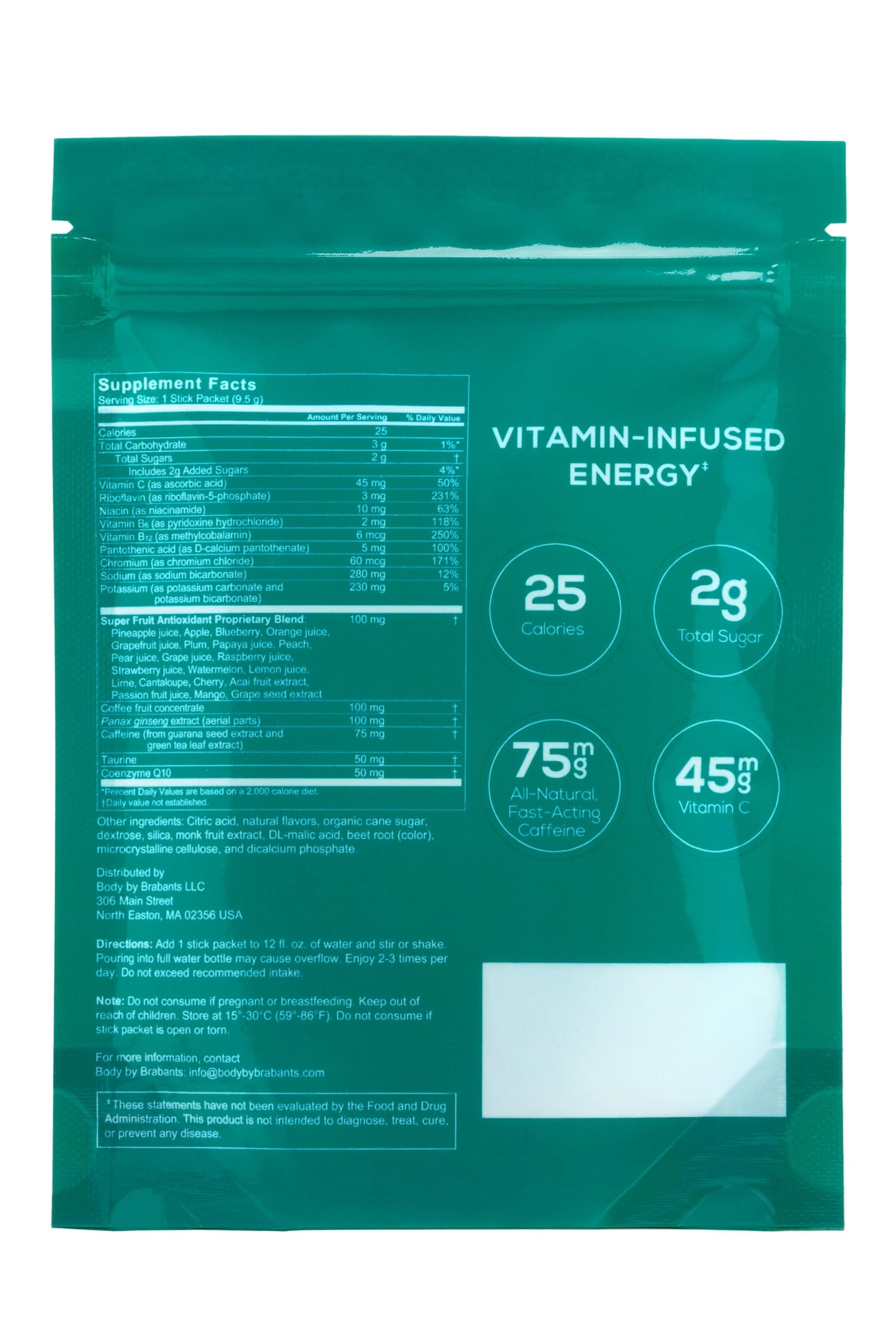 Body By Brabants Vitamin Infused Energy Supplement Powder 32