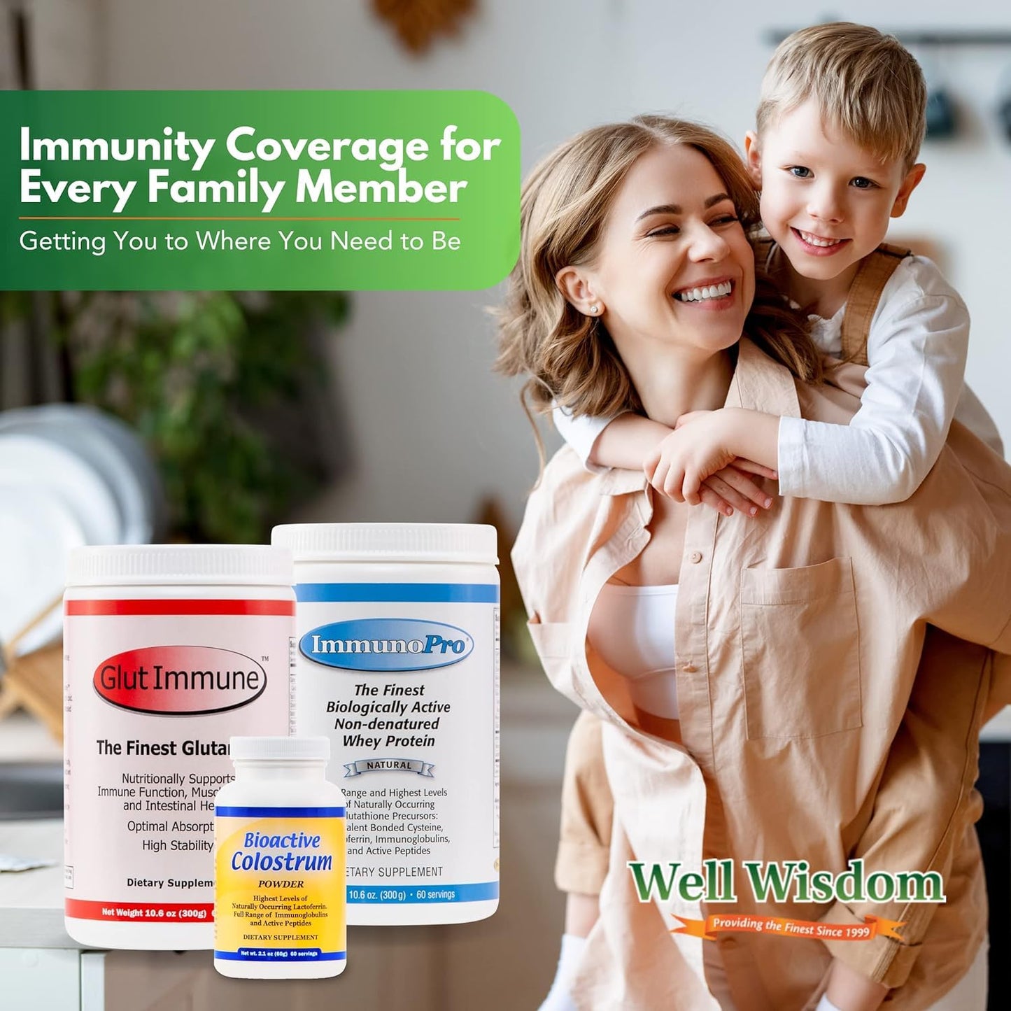Well Wisdom Proteins Glut Immune L-Glutamine Powder, 10.6 Ounce