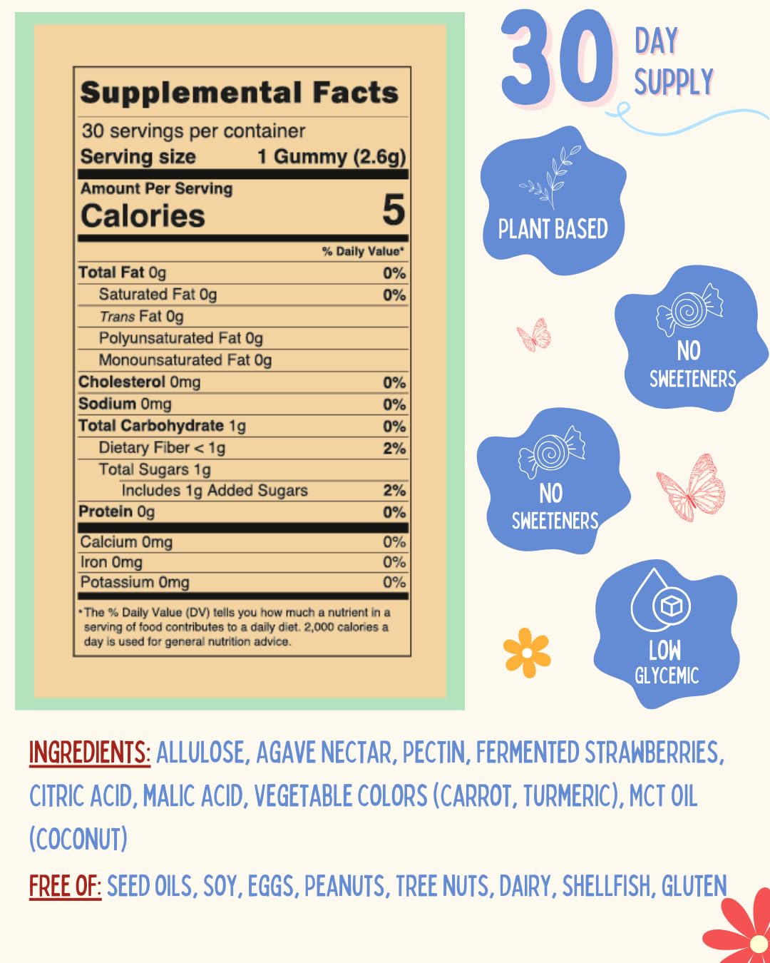Krunchy Kids Gut Health Gummies for Kids – Prebiotic & Postbiotic Digestive Support, 30 Gummies