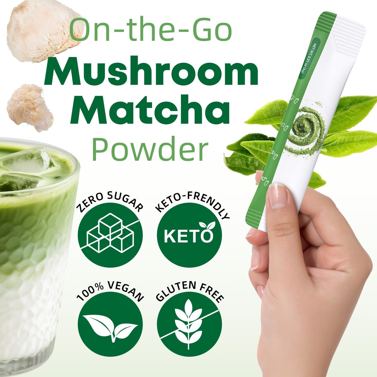 Wellcatcher Mushroom Matcha Powder 6.4 Ounce