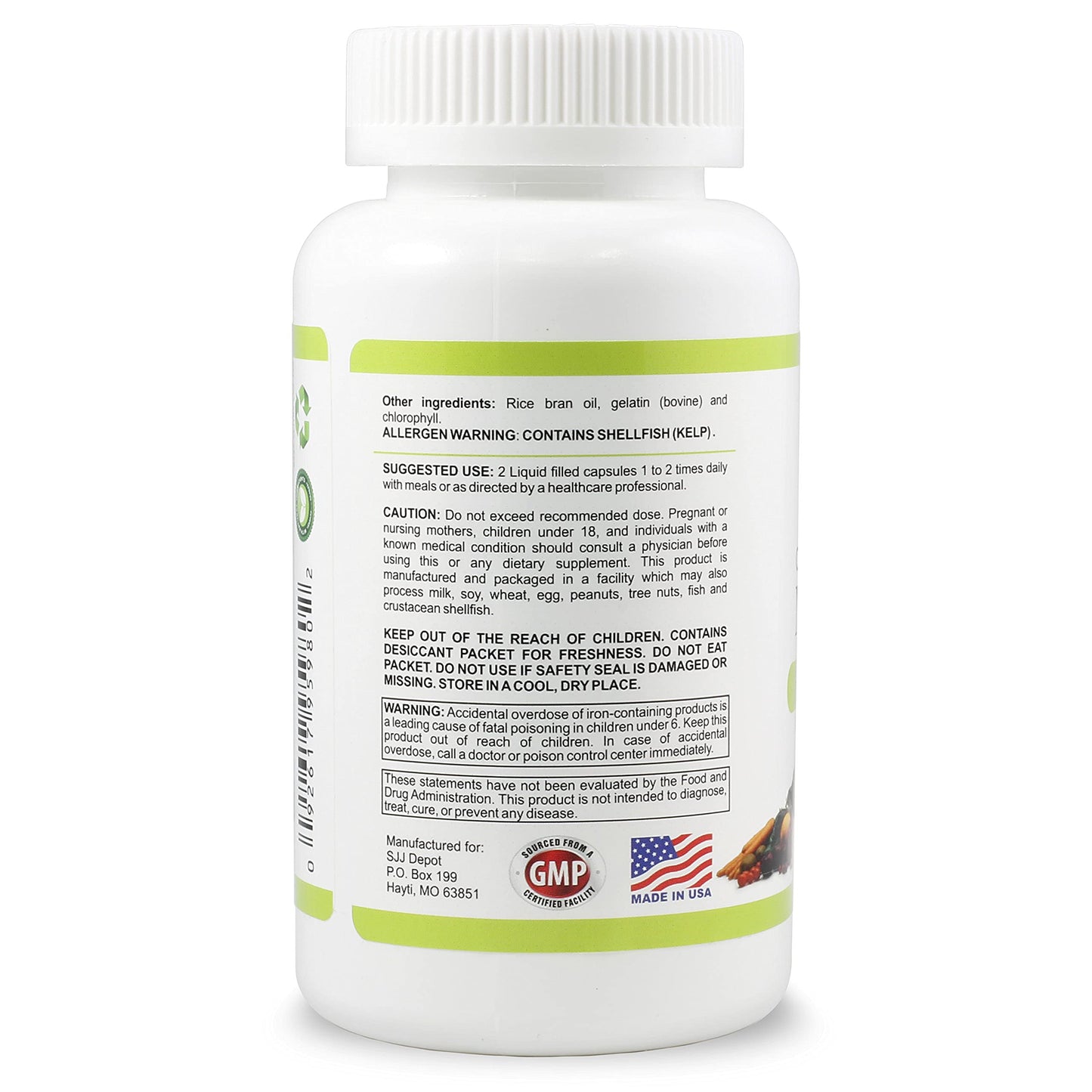 SJJ DEPOT Multivitamin Fruit and Vegetable Capsules, 120 Count