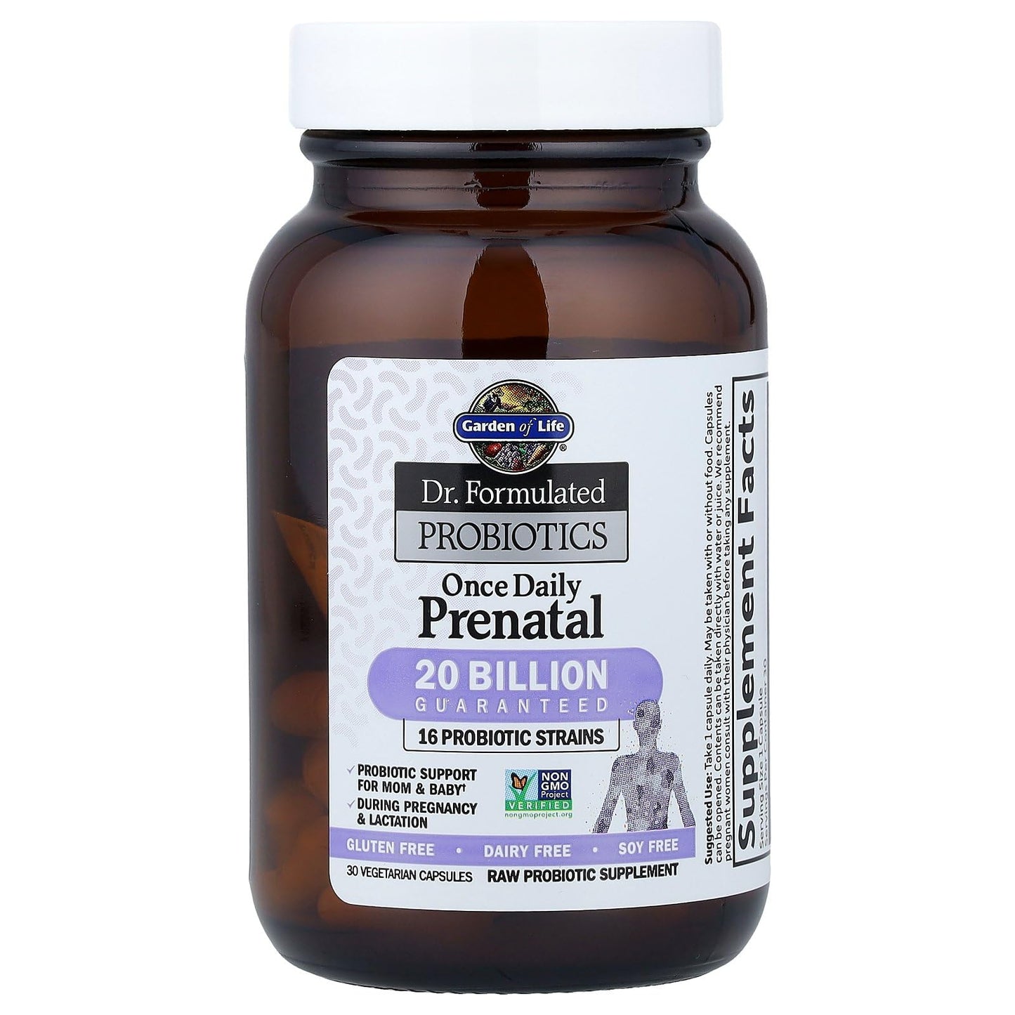Garden of Life Dr. Formulated Probiotics Once Daily Prenatal Capsules, 30 Count