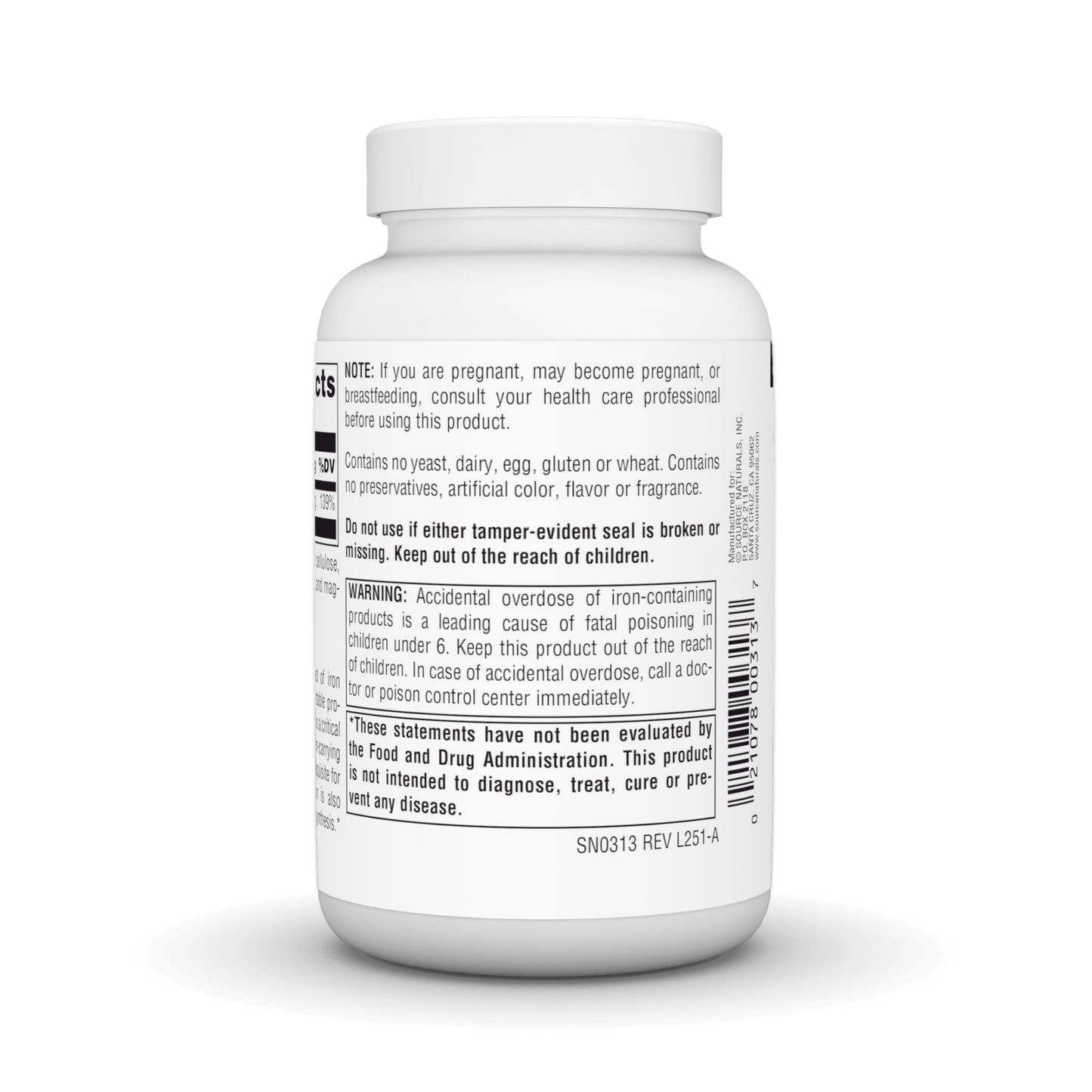 Source Naturals Iron, Amino Acid Chelate Tablet 250 Tablets