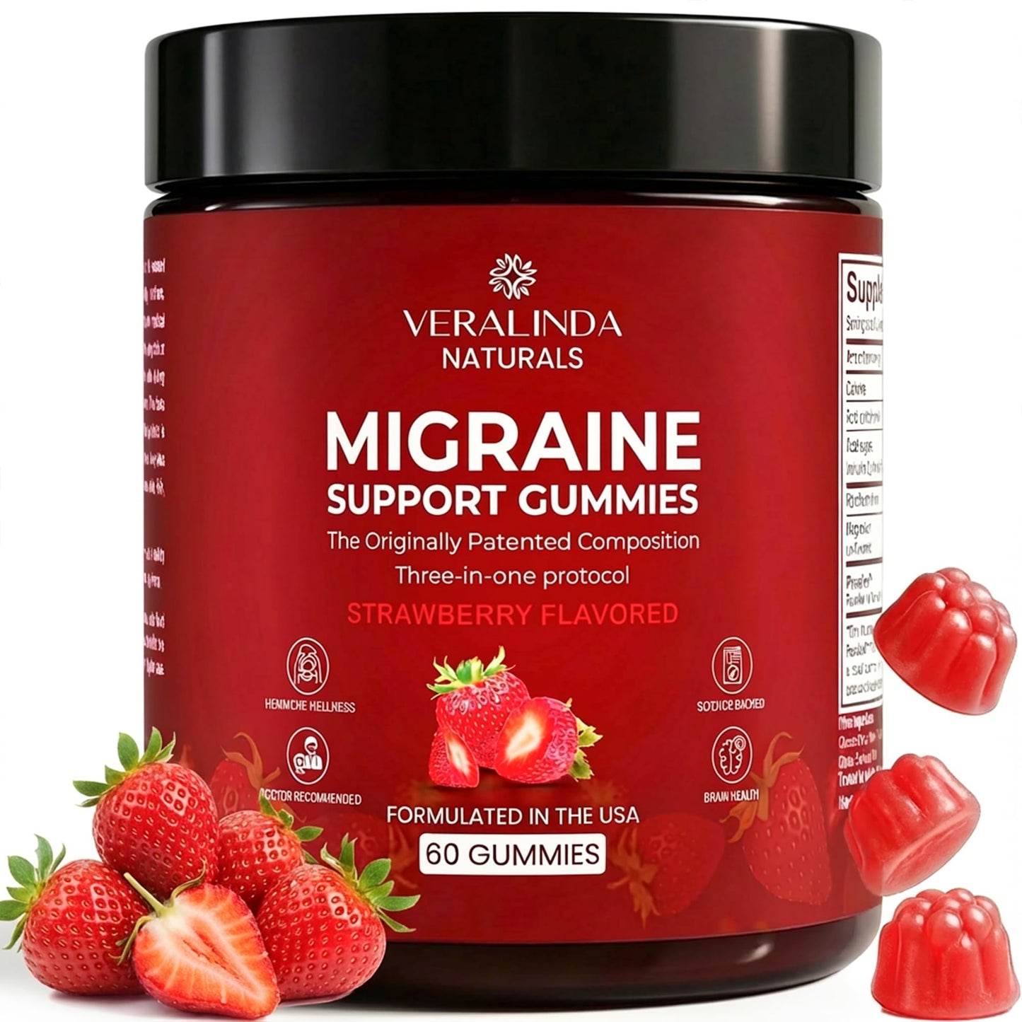 Veralinda Naturals Migraine Gummies Original Triple Protocol Formula, 60 Gummies