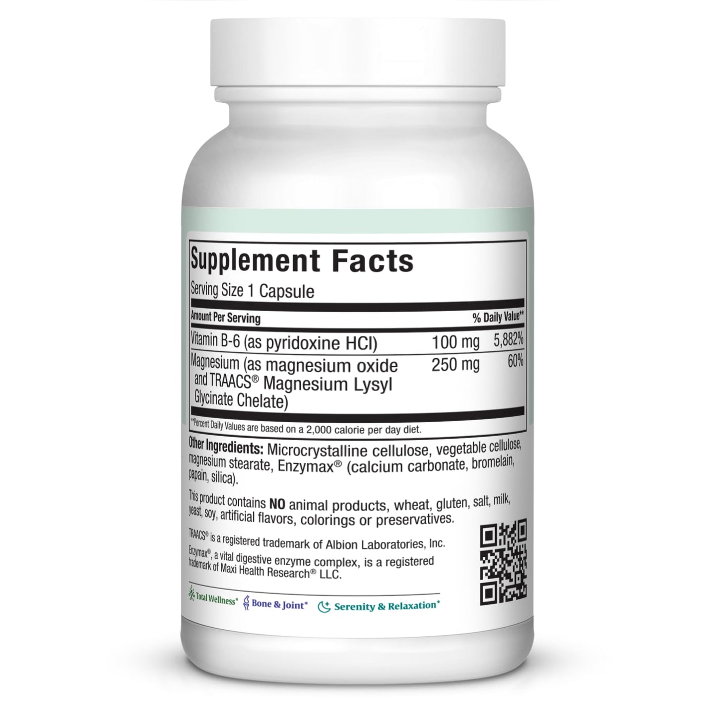Maxi Health Magnesium with Vitamin B6 Capsule, 120 Capsules