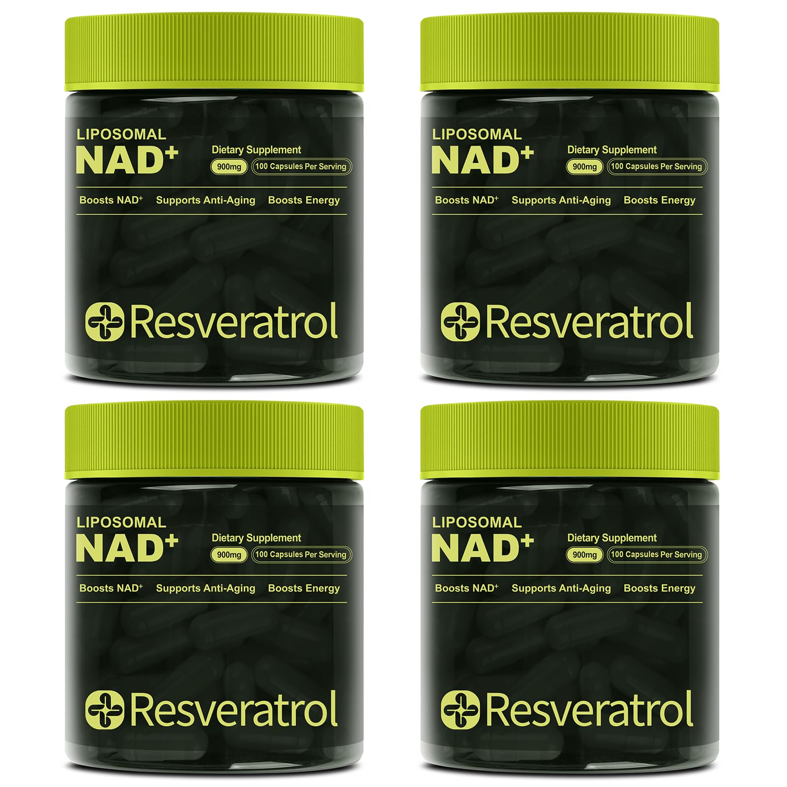 BOSNETHUINH NAD+ Supplement, NAD Nicotinamide Riboside Resveratrol, Liposomal NMNH Capsule 400 Capsules