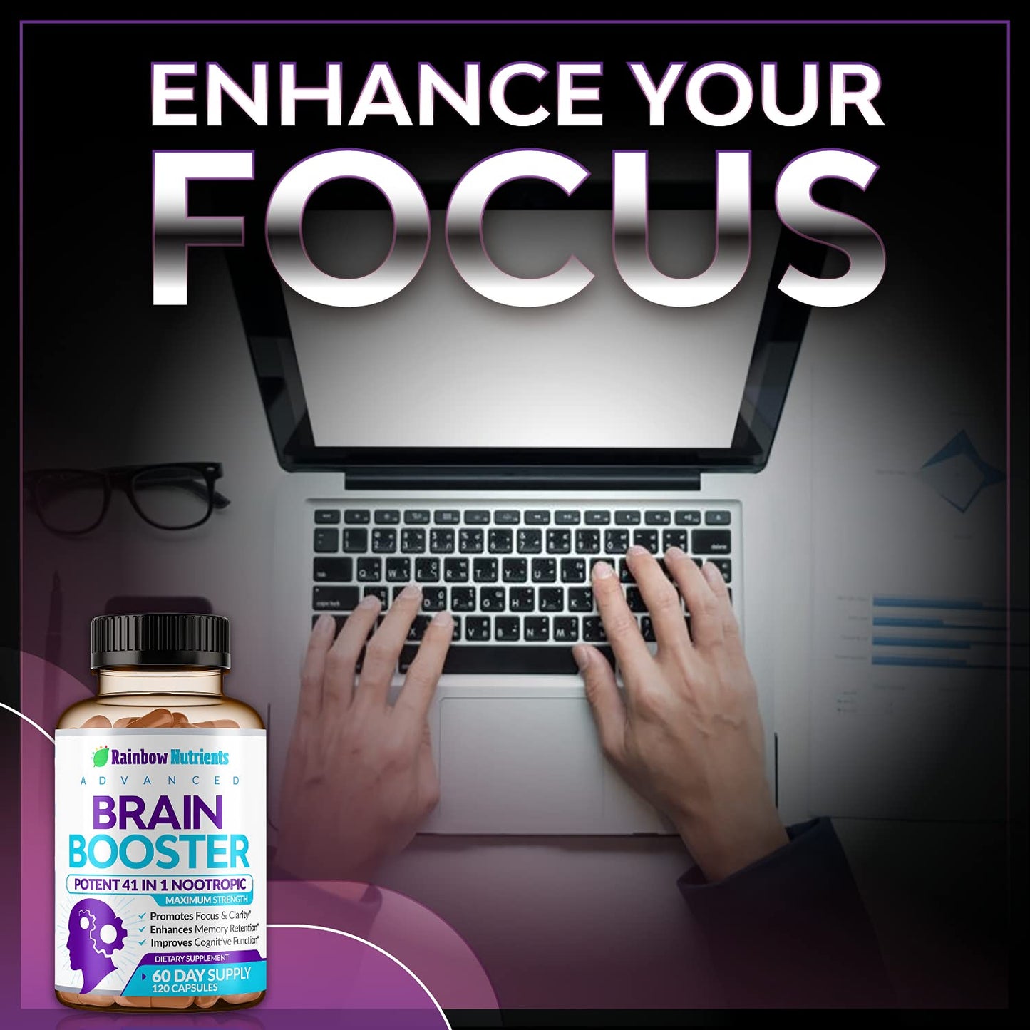 Rainbow Nutrients, LLC 40-in-1 Brain Booster 120 Capsules