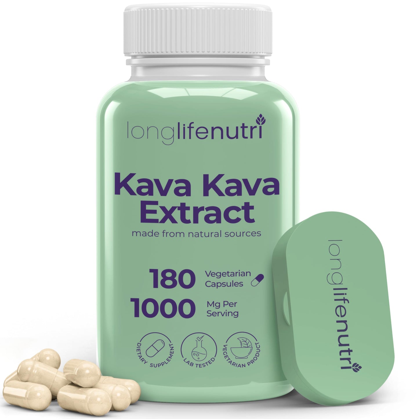 LongLifeNutri Kava Kava Extract Capsule 180 Count