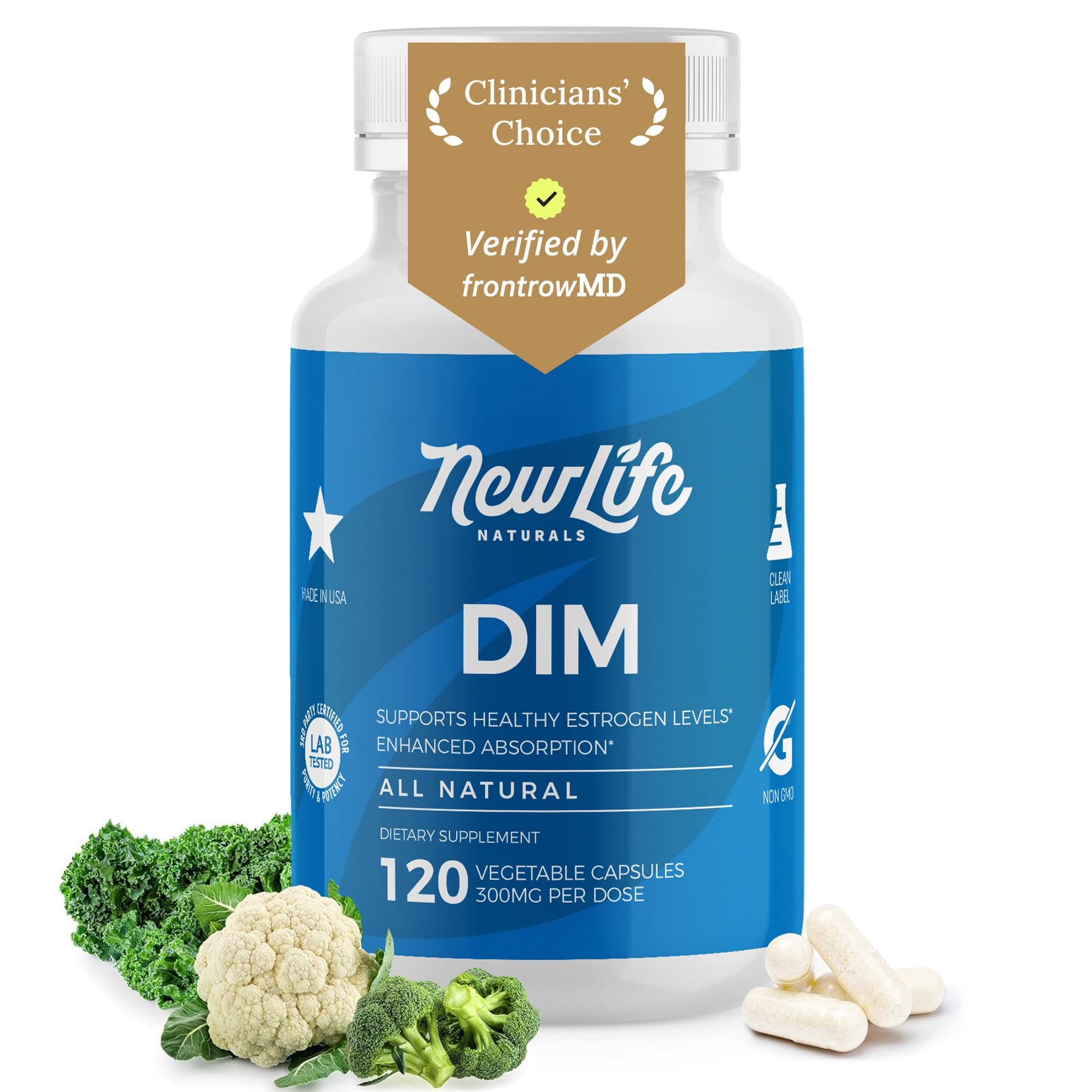 NewLife Naturals DIM Supplement 300mg Capsule, 120 Count