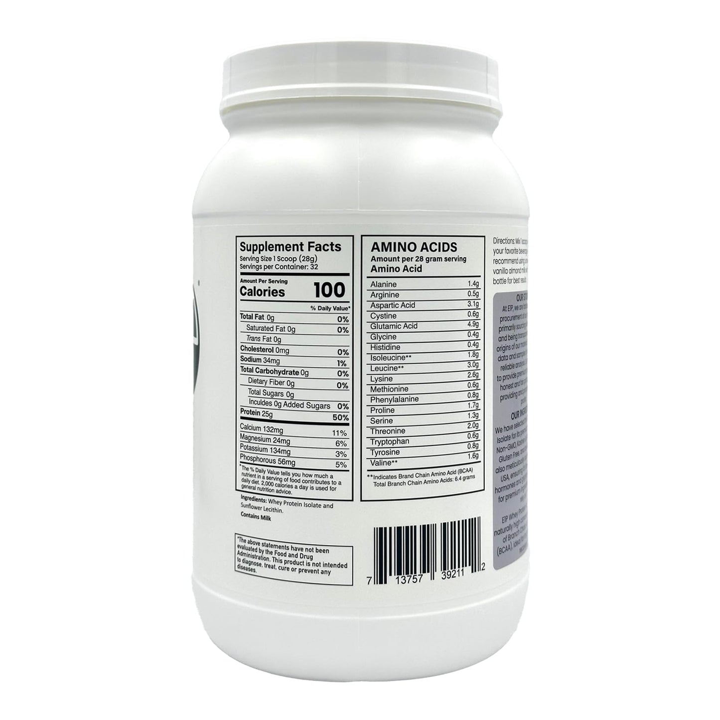 E1P Whey Protein Isolate Powder (32 Servings)
