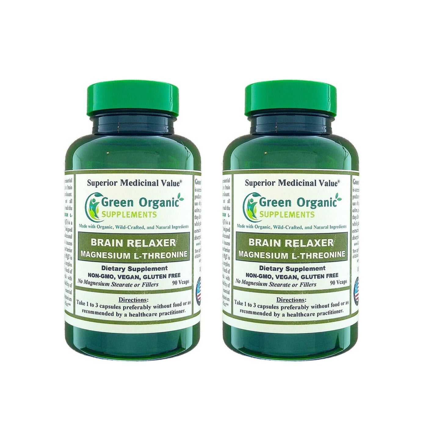 Green Organic Supplements Magnesium L-Threonine Capsules 180