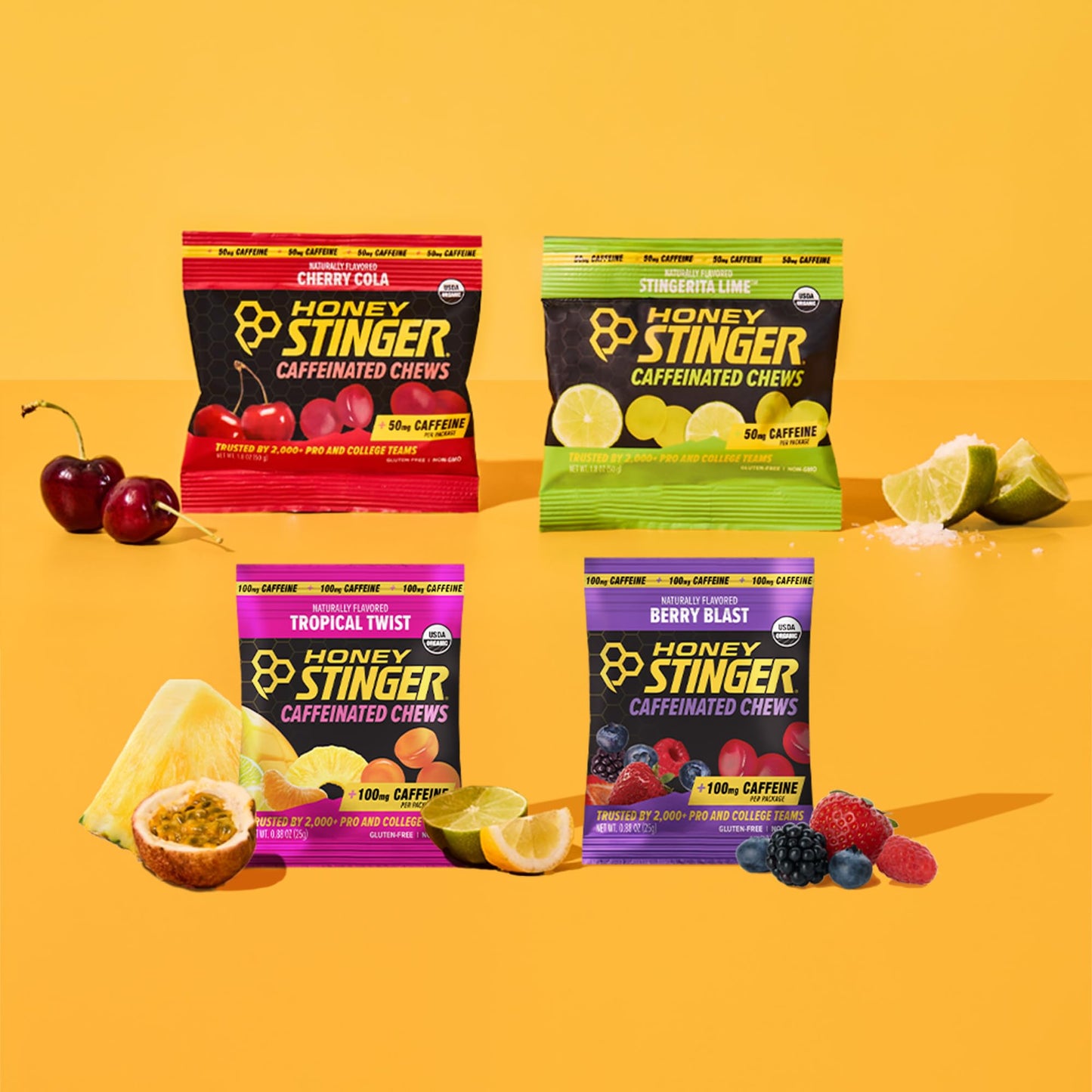 Honey Stinger Caffeinated Energy Chew Variety Pack Chewable 12 Count