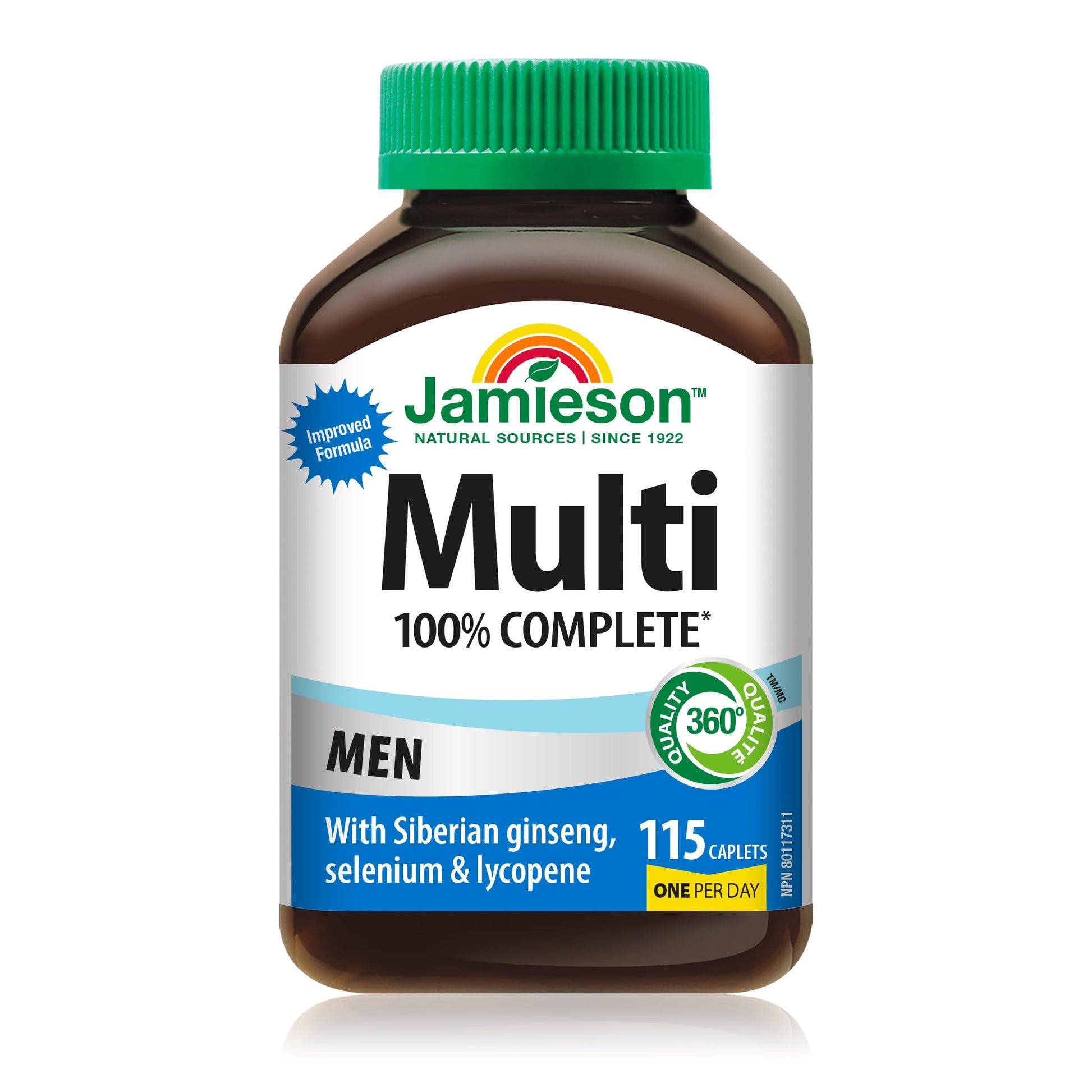 Jamieson 100% Complete Multivitamin for Men Caplets 115 Count